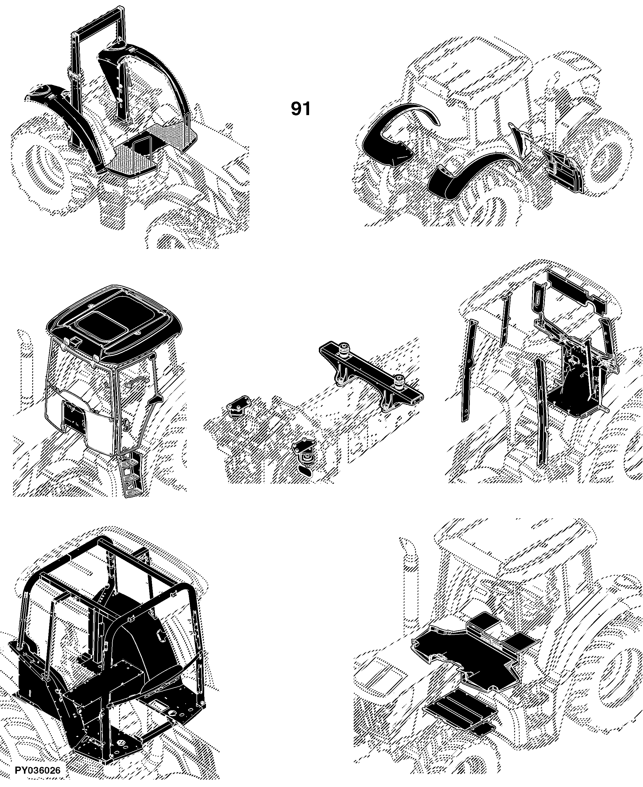 6105M Tractor (Europe Edition, Engine SN: 4045GXXXXXX)(Tier 2)(S.N. -859288)