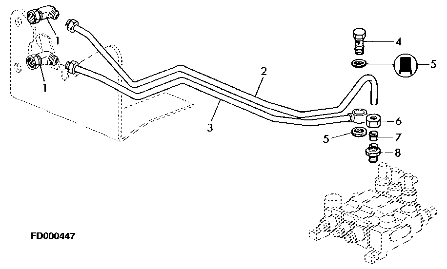 OIL LINES FOR SELECTIVE CONTROL VALVE 3 (DOUBLE-ACTING)