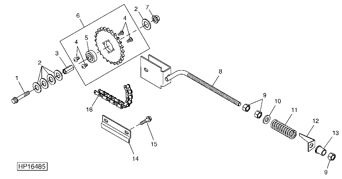 SPROCKET IDLER ASSEMBLY - UNLOADING AUGER DRIVE