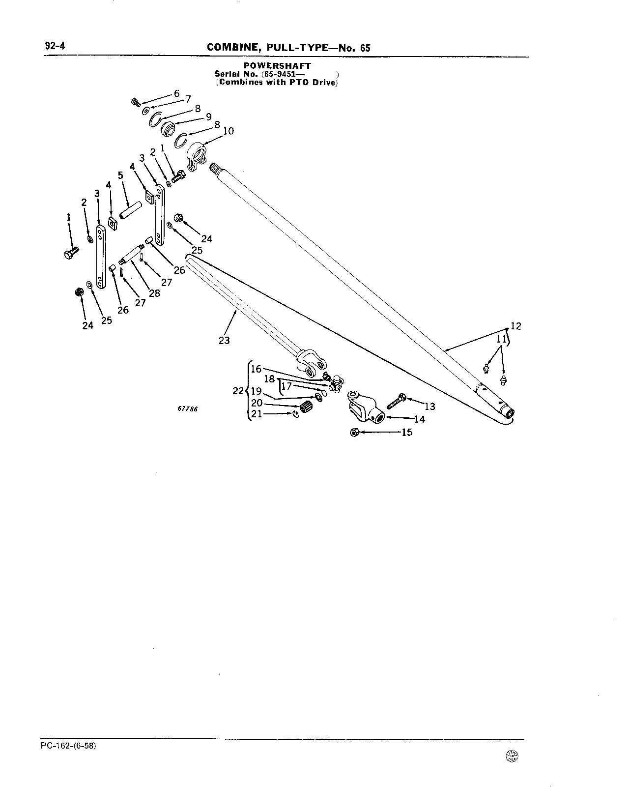 92 Powershafts, Shields, and Power Drive Gear Housing for Combines with PTO Dr (Continued)
