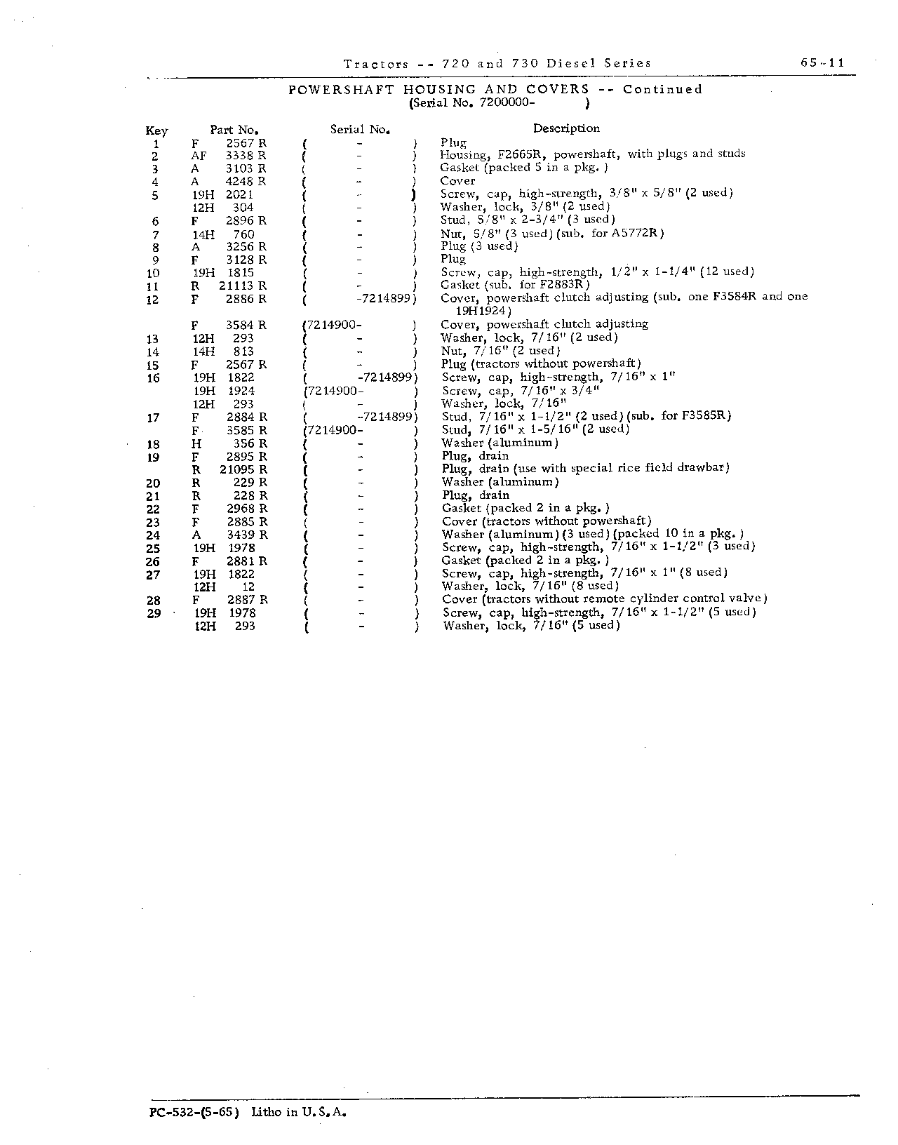 Housing, powershaft (Continued)