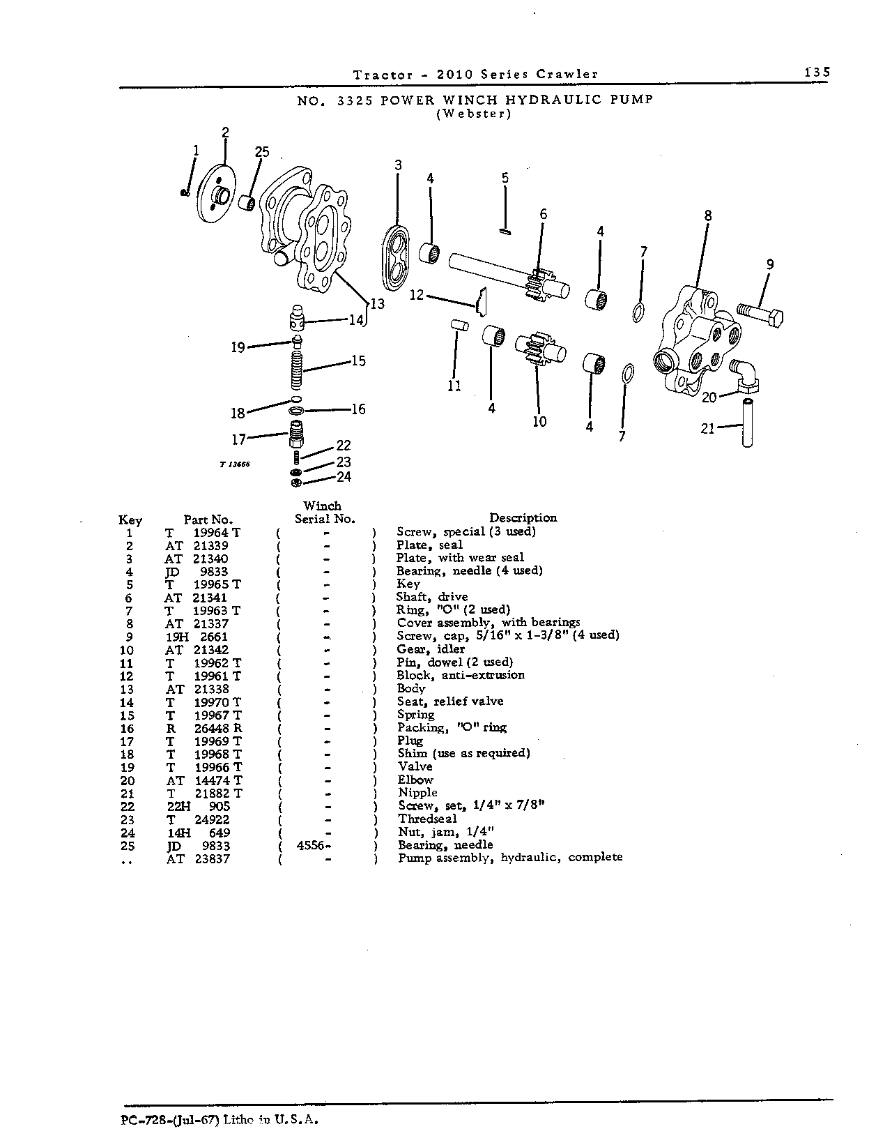 Filter, oil - power winch (Continued)