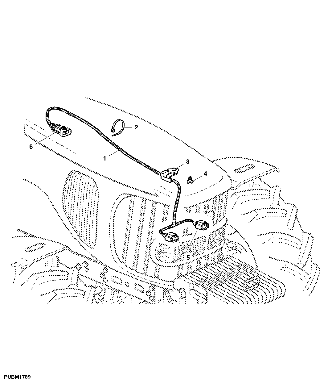 WIRING HARNESS, HEADLIGHTS AND WORKLIGHTS (FRONT GRILLE)