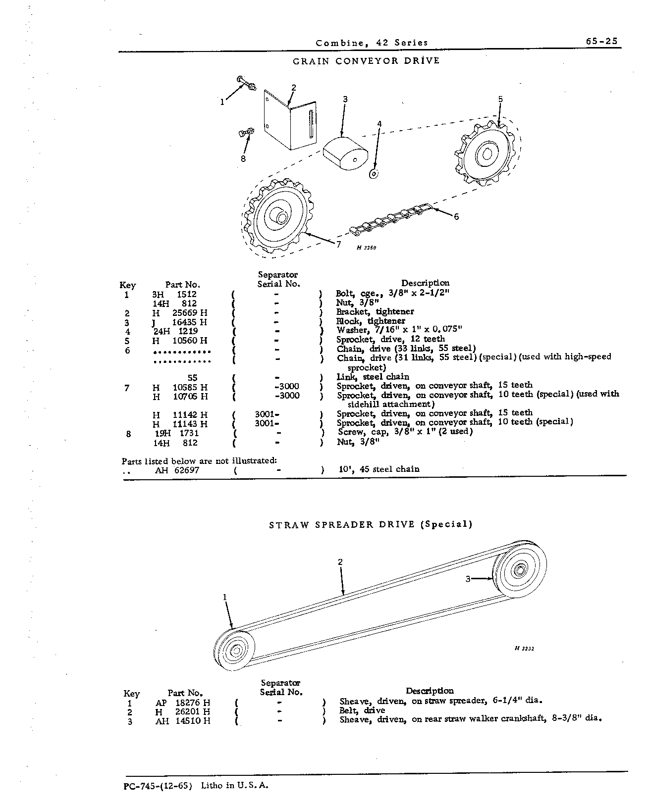 Drives for: Grain conveyor