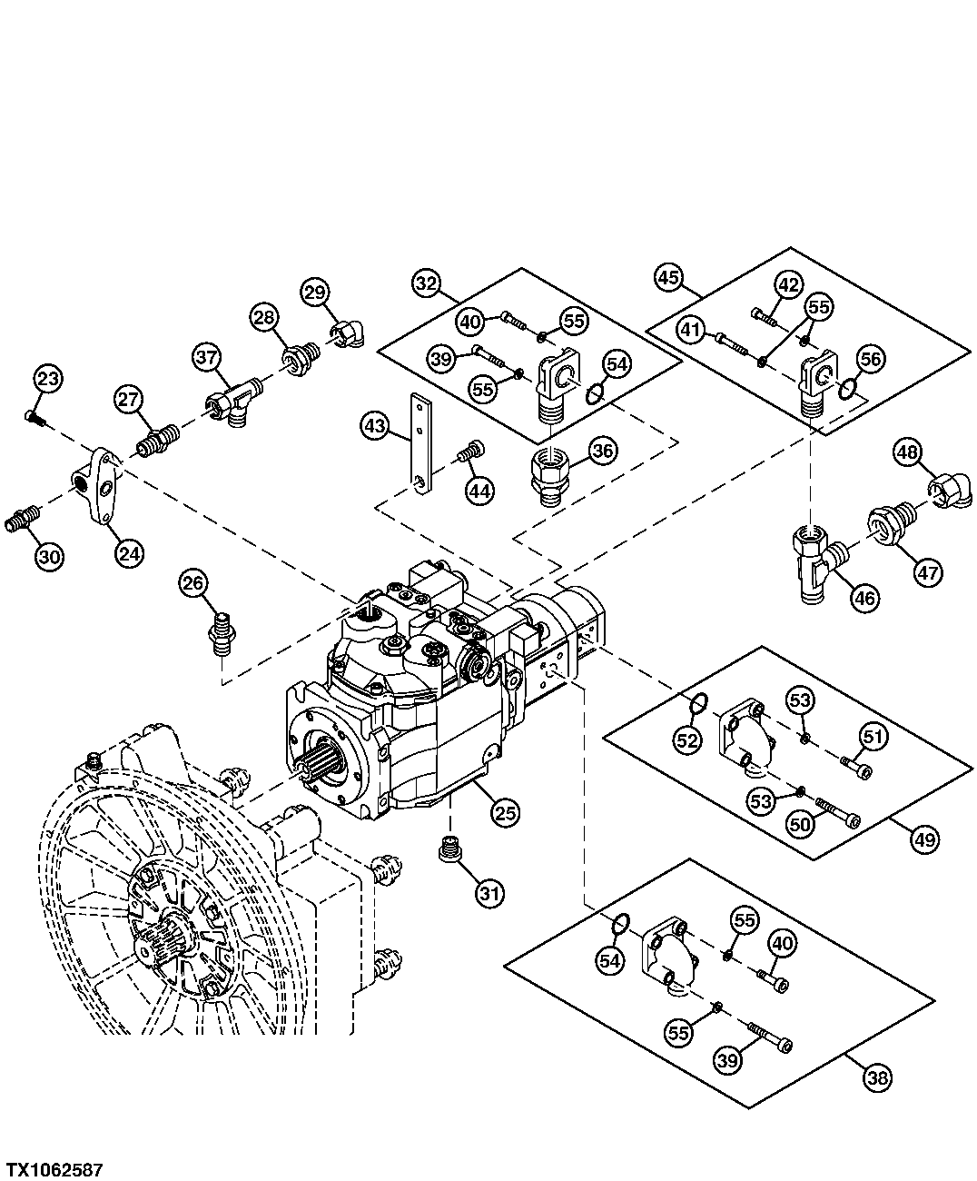 Left Hydrostatic Pump And Transmission Charge Pump (Series II) (006200 - )