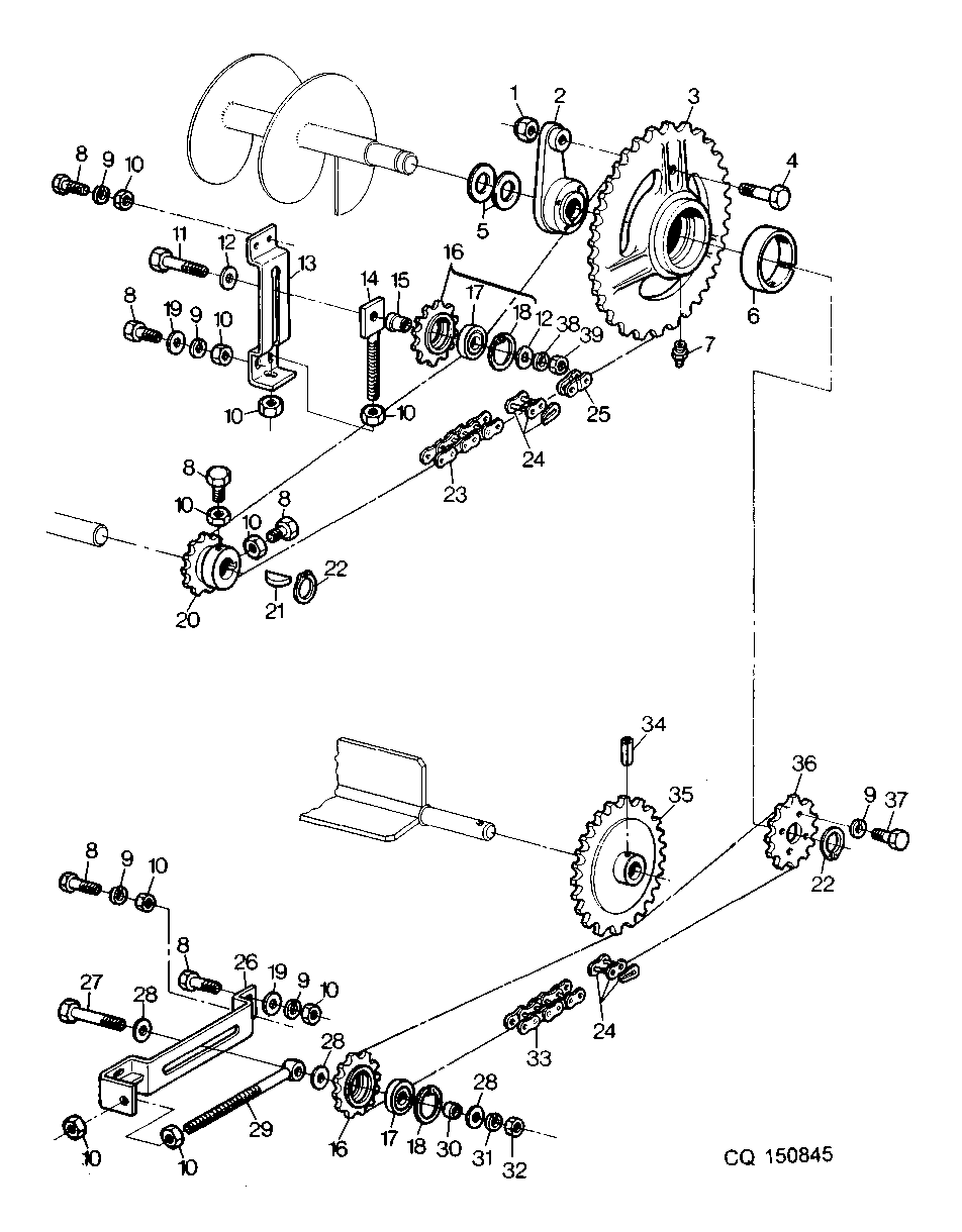 DRIVE - UNLOADING AUGER AND PADDLE ROLL - GRAIN TANK