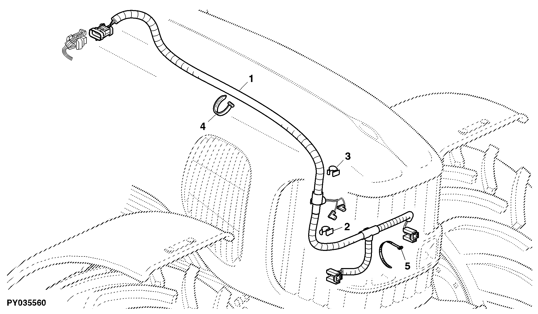 WIRING HARNESS, HEADLIGHTS AND WORKLIGHTS (FRONT GRILLE)