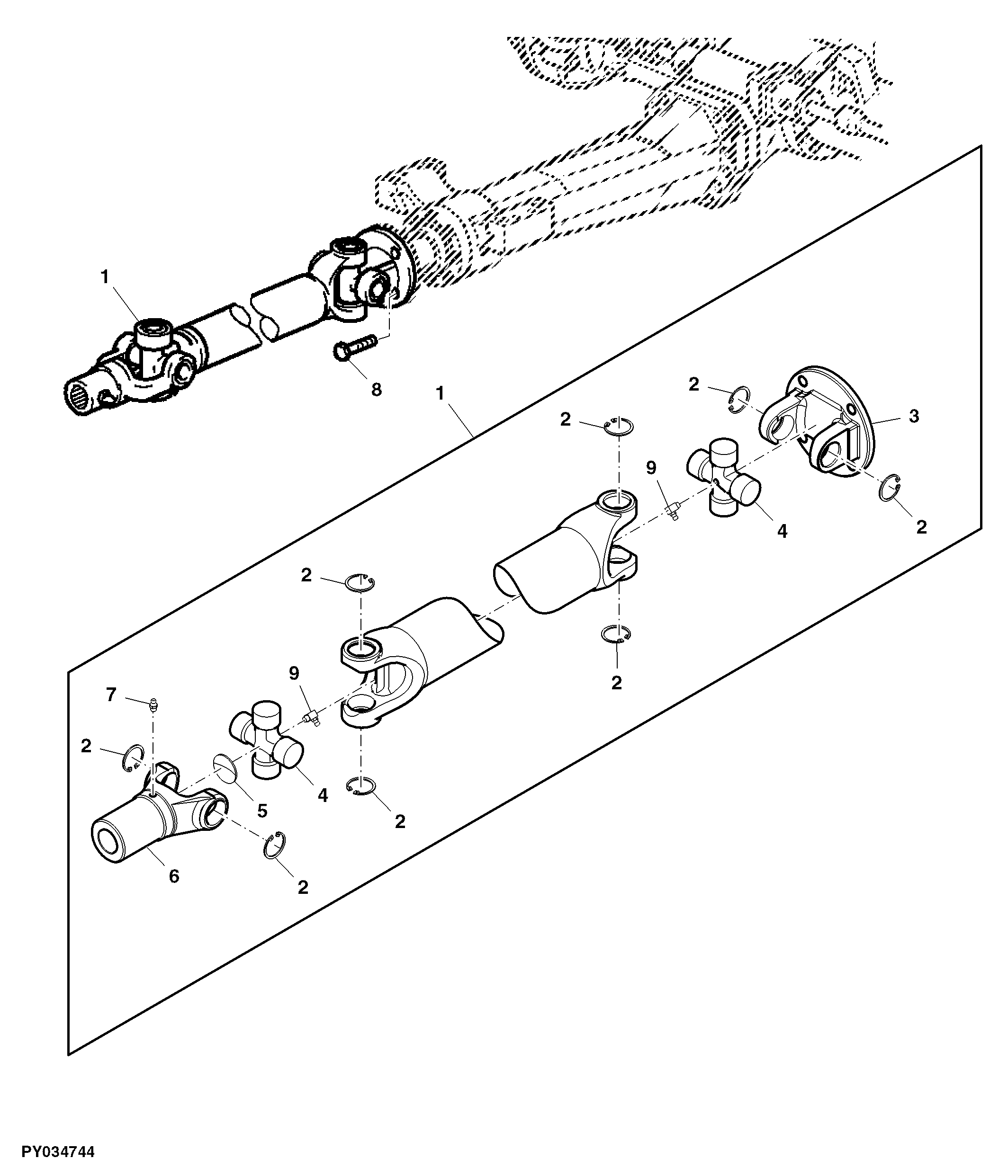 UNIVERSAL JOINTED SHAFT (MFWD-AXLE WITH TLS)