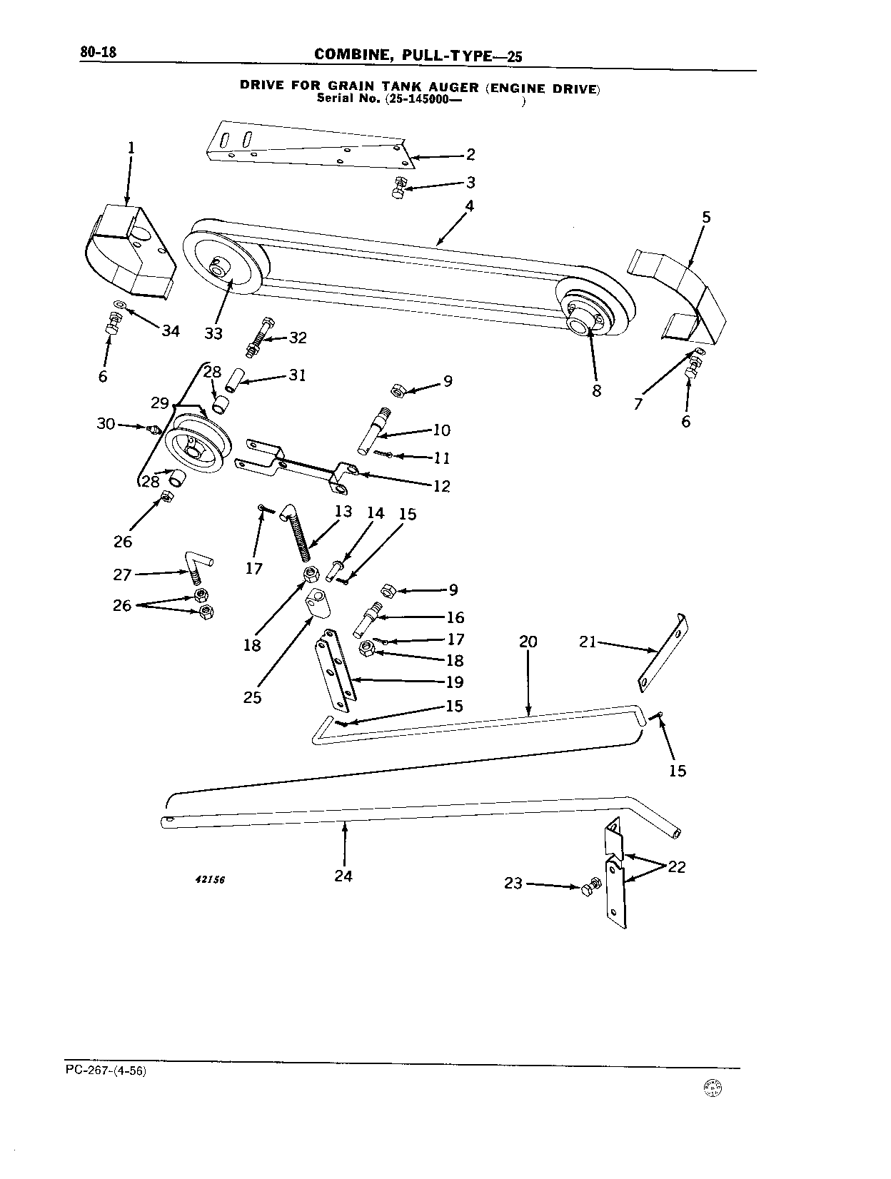 Drives for: Grain Tank Auger (Engine Drive)