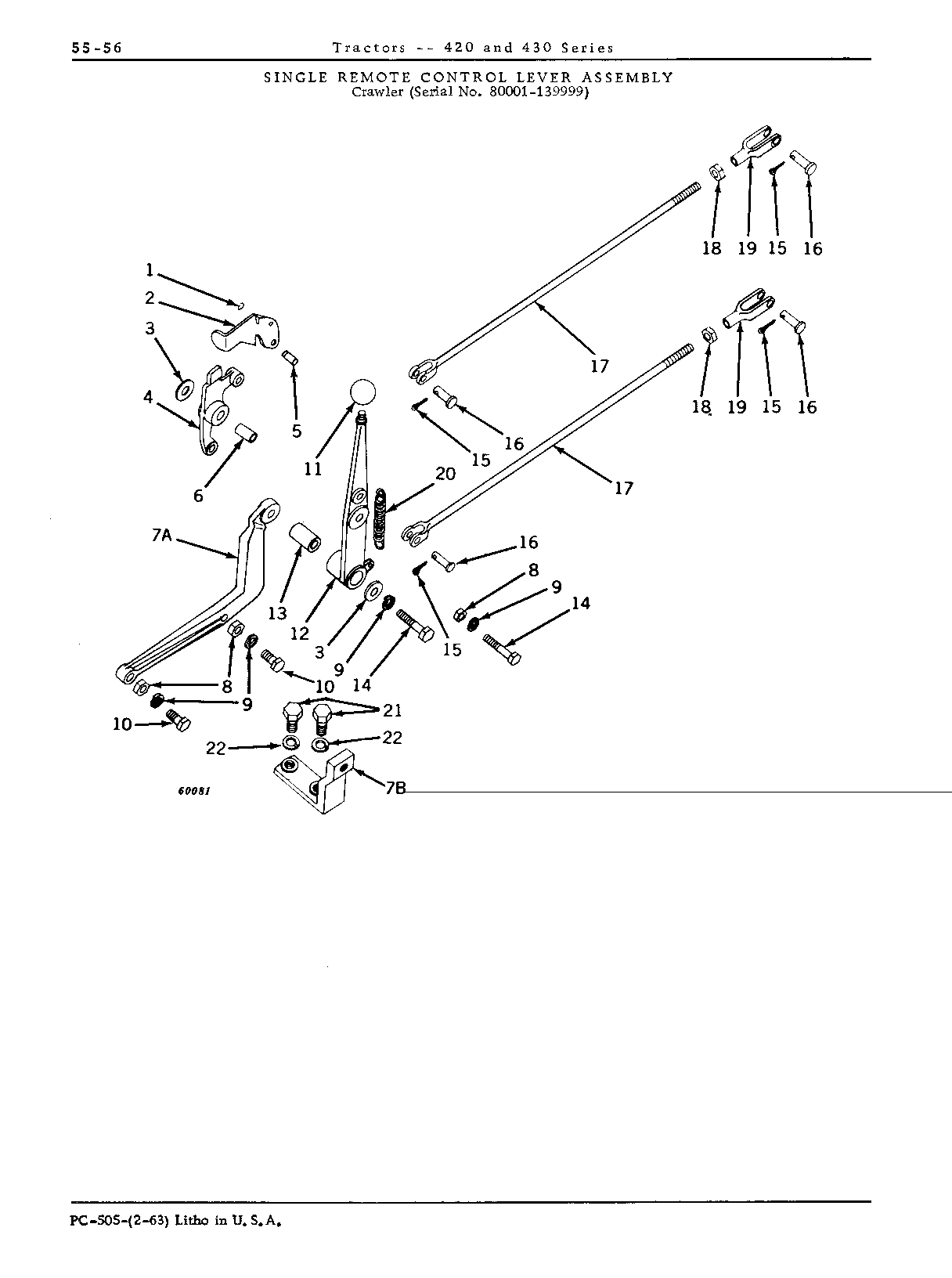 Lever, single remote control (80001 - 139999)