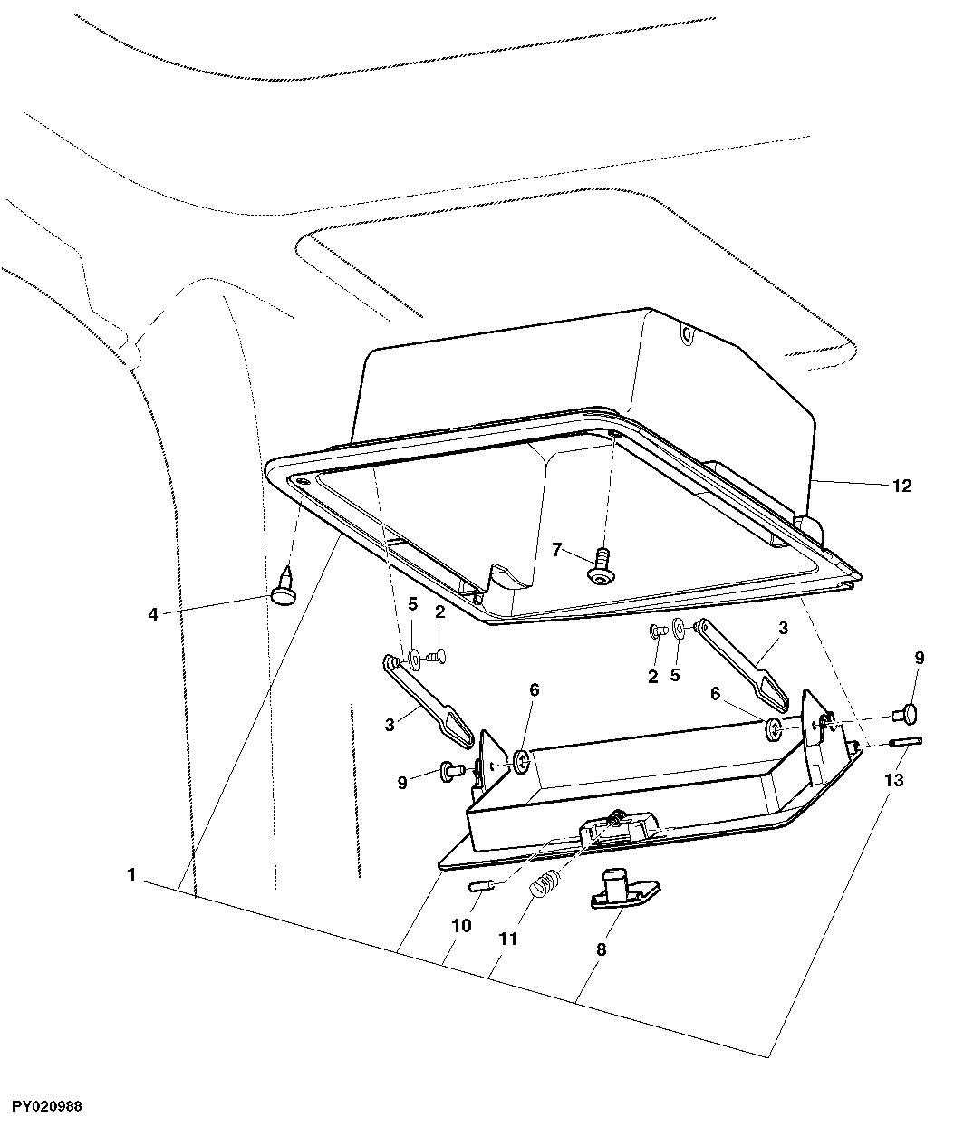 STORAGE COMPARTMENT ON LEFT, WITH SUN-ROOF (FIRST AID)