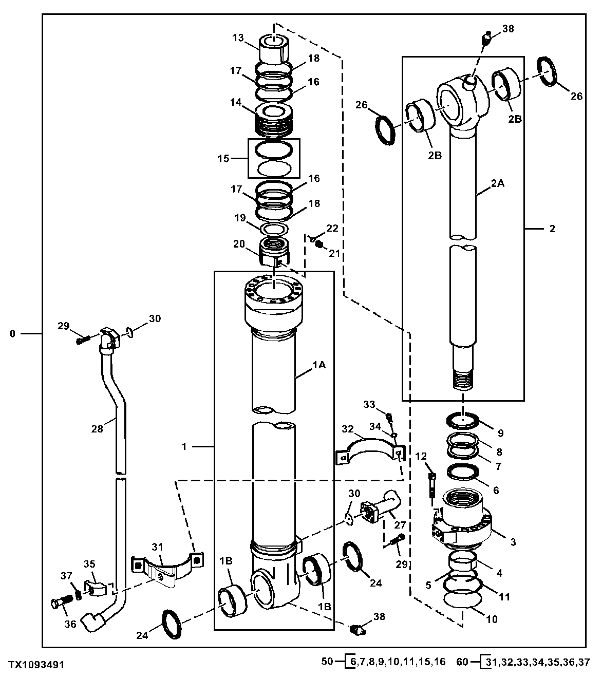 Bucket Cylinder Components, 18m Super Long Front