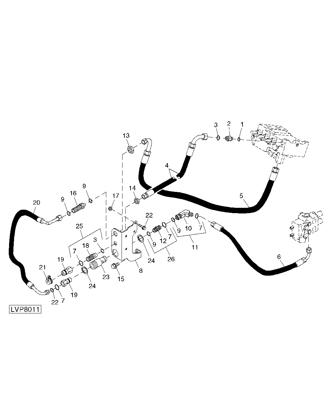 POWER BEYOND QUICK COUPLER KIT (WITH MID AND REAR SCV)
