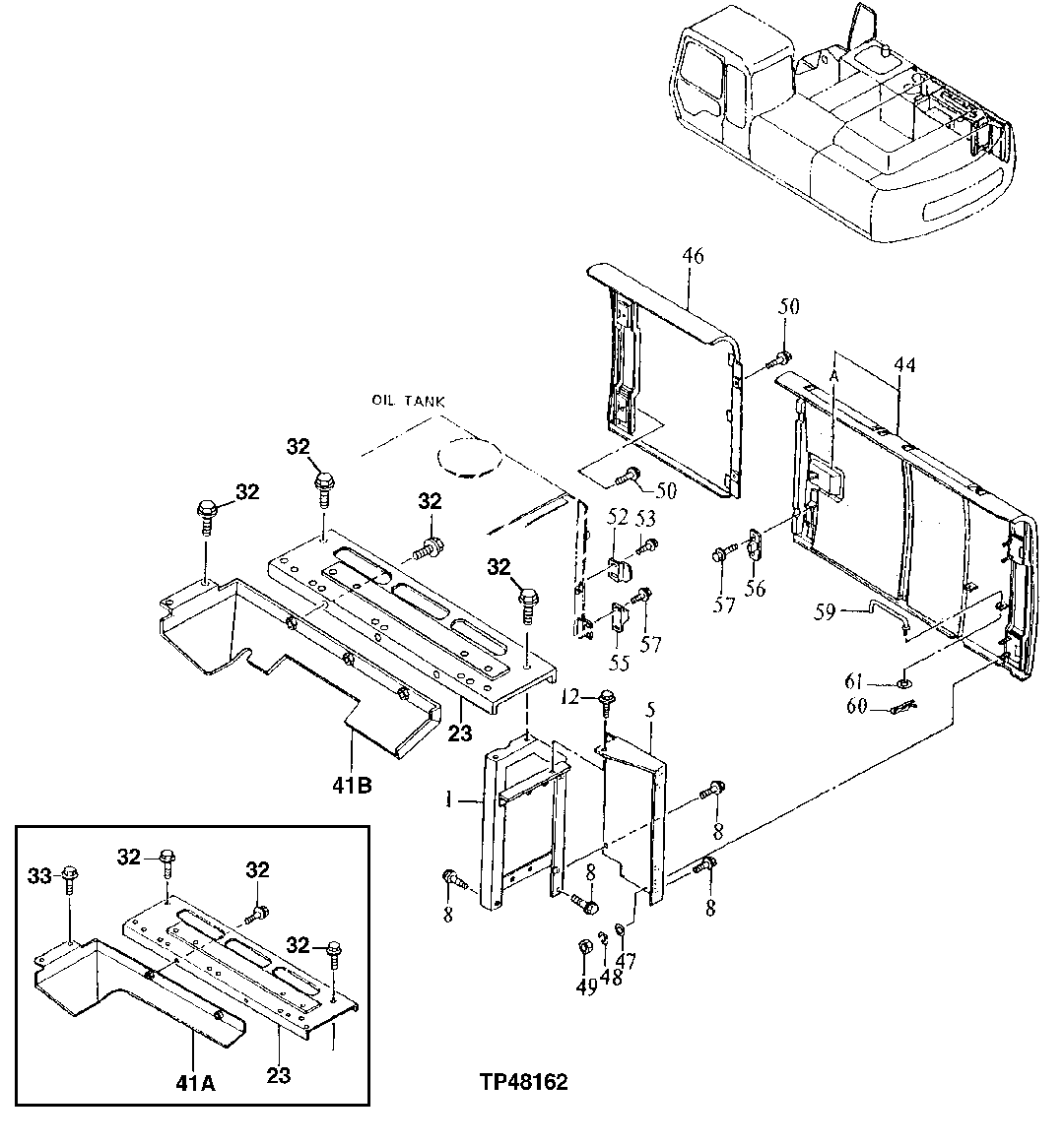 Hydraulic Pump Compartment Top Cover and Supports