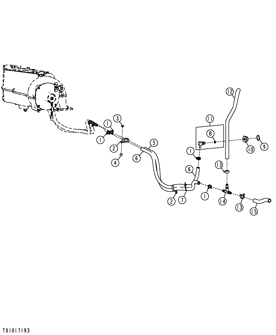 Heater Plumbing (Engine 4045HT054, 4045HL287, 4045HL288)