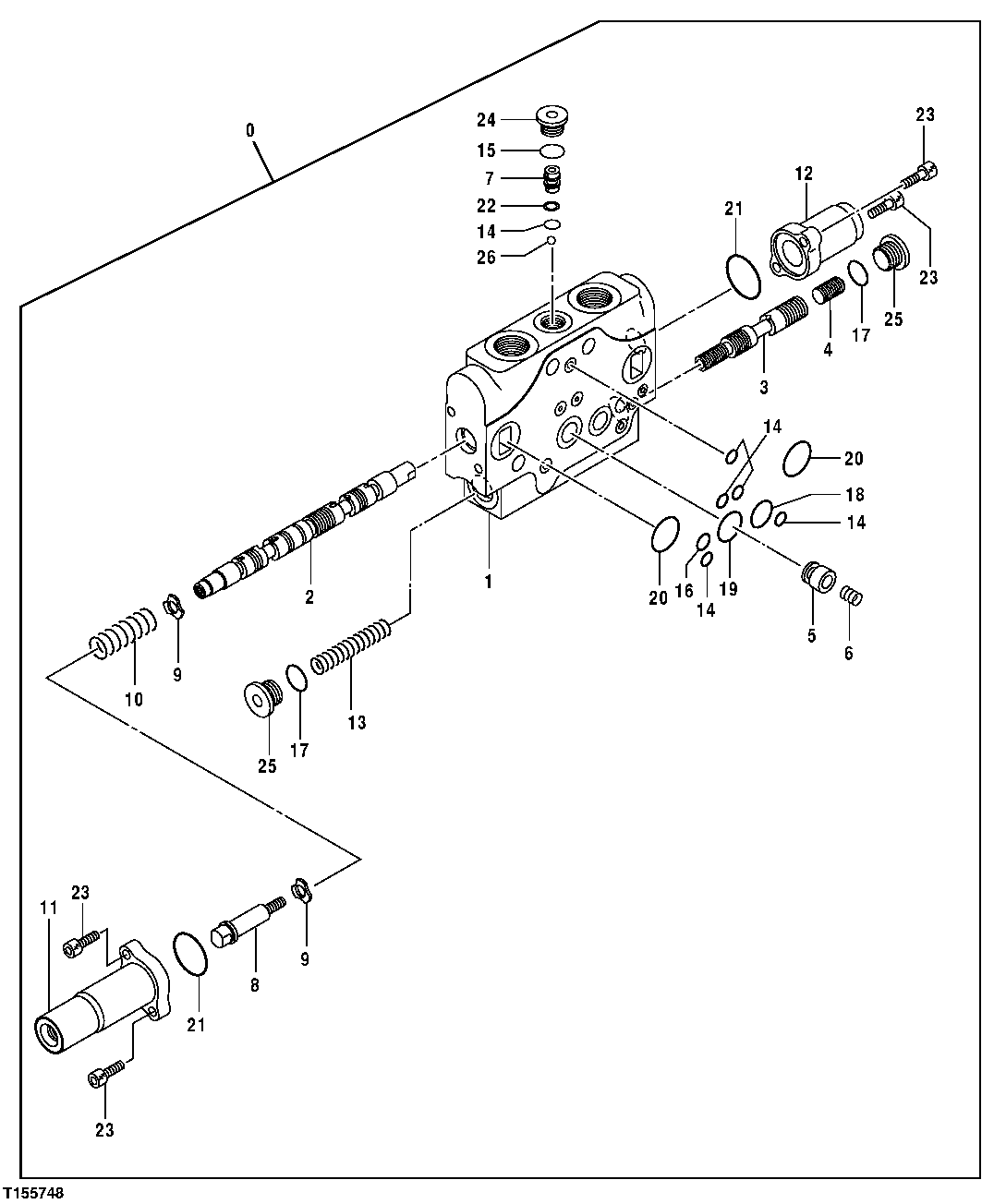 Main Control Valve Components - Swing Section
