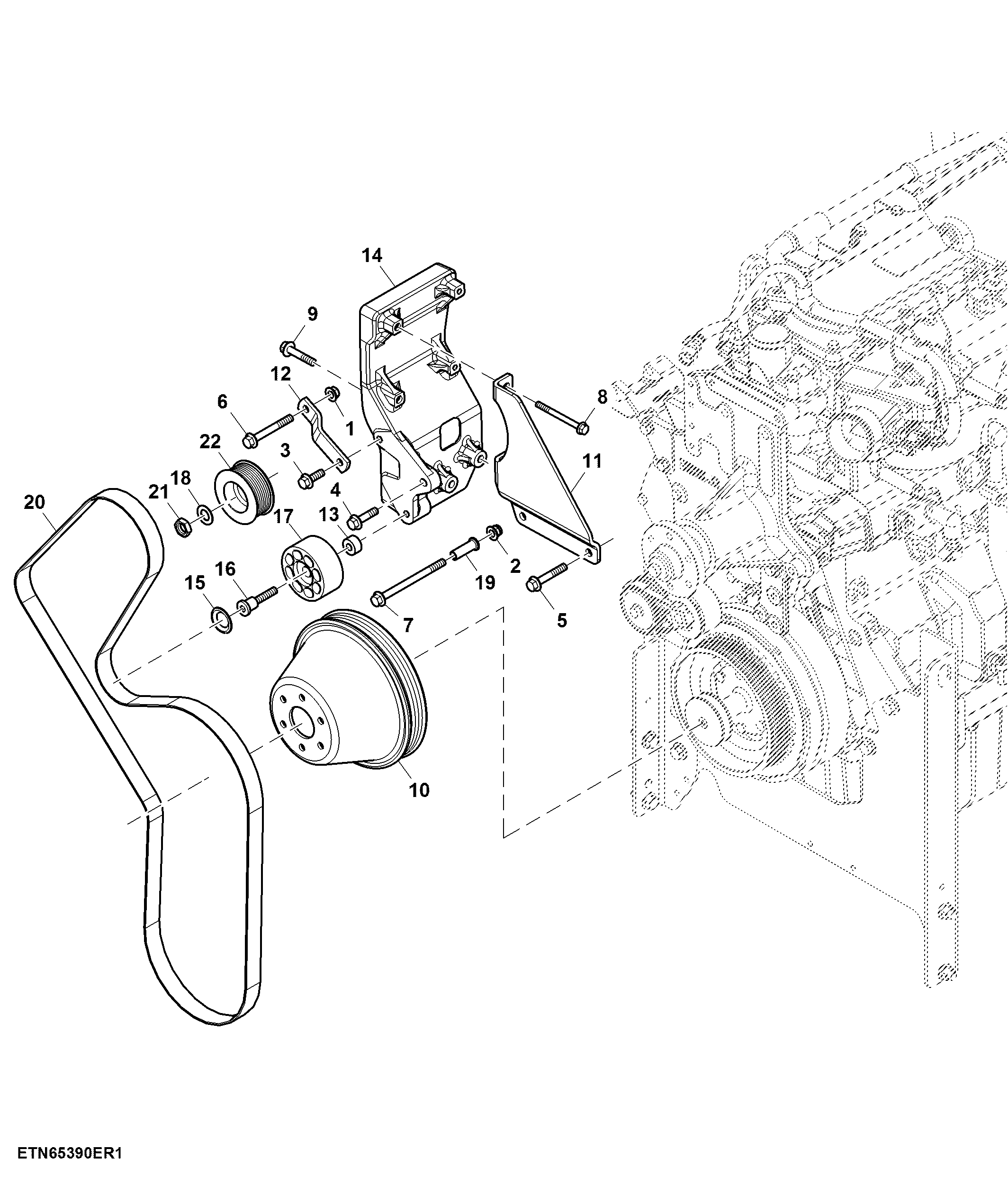Front Engine Drive W/O Air Compressor, Tier 2