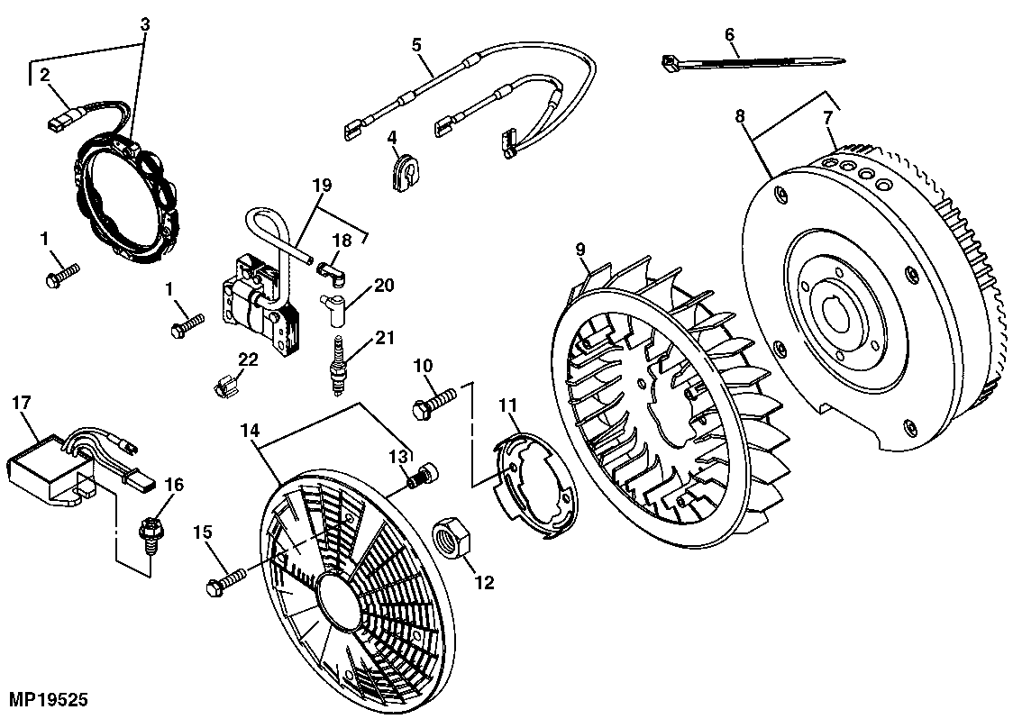 FLYWHEEL, IGNITION COIL AND STATOR (BRIGGS/STRATTON)