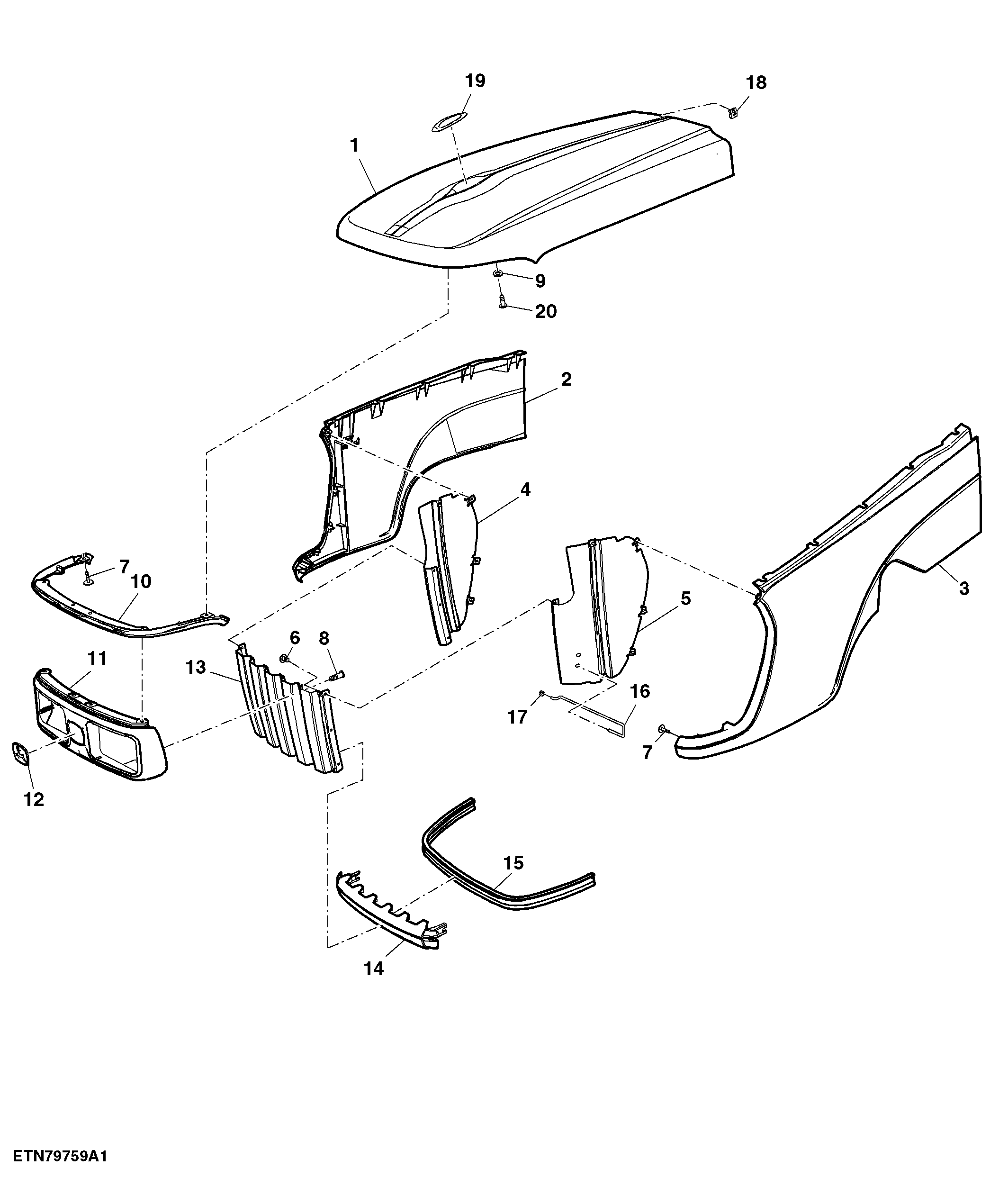 Hood Assembly, W/ Inline Fuel Injection Pump