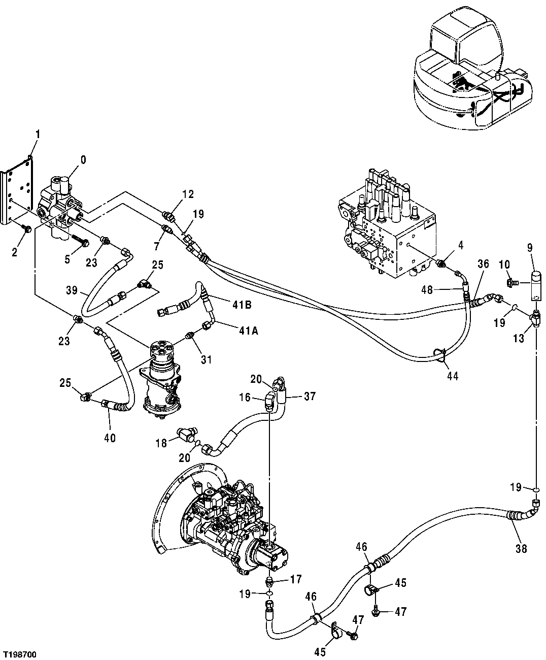 MAIN HOSES (BLADE OPTION) (PUMP TO CONTROL VALVE) (CONTROL VALVE TO BLADE CONTROL VALVE)