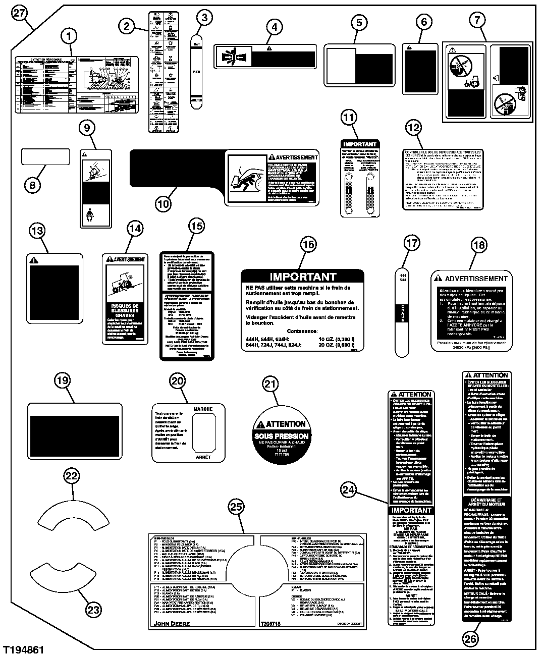DECALS AND LABELS (FRENCH)(S.N. 590068-611218)