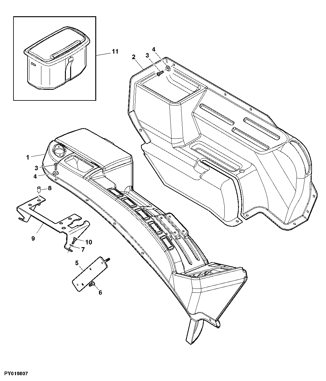 LEVER COVERS FOR CAB (WITH ELECTRO-HYDRAULIC HITCH)
