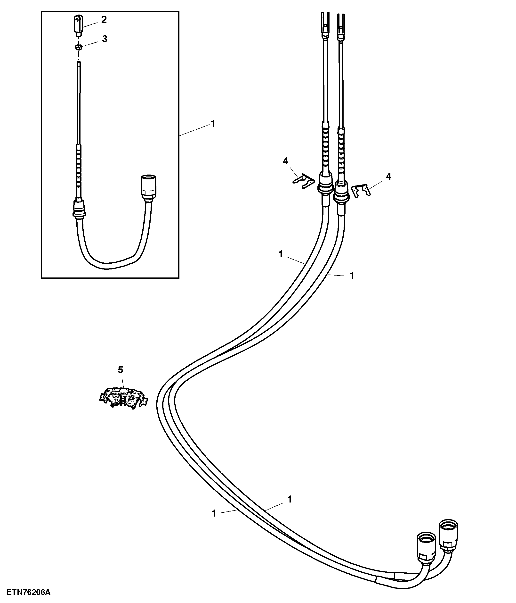 Cable, Lever, Selective Control Valve, 1st, 2nd