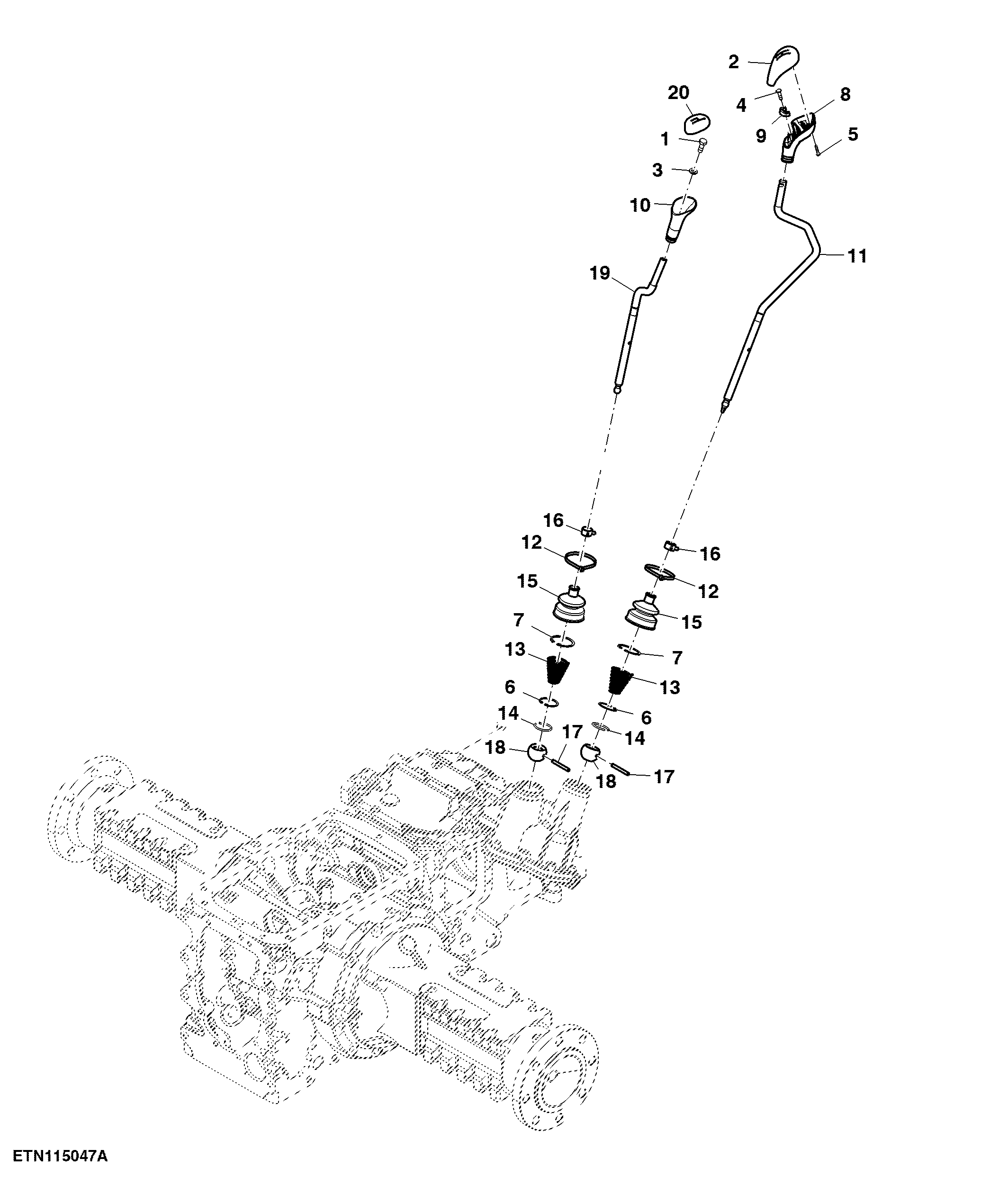 Gear and Range Shift Levers, PowrReverser™, OOS