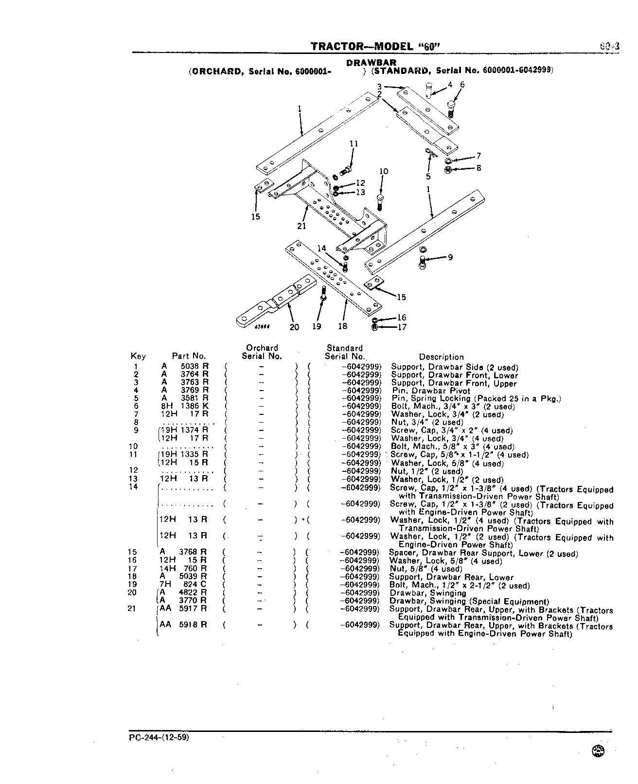 Section 60-Drawbar and Seat (Continued)