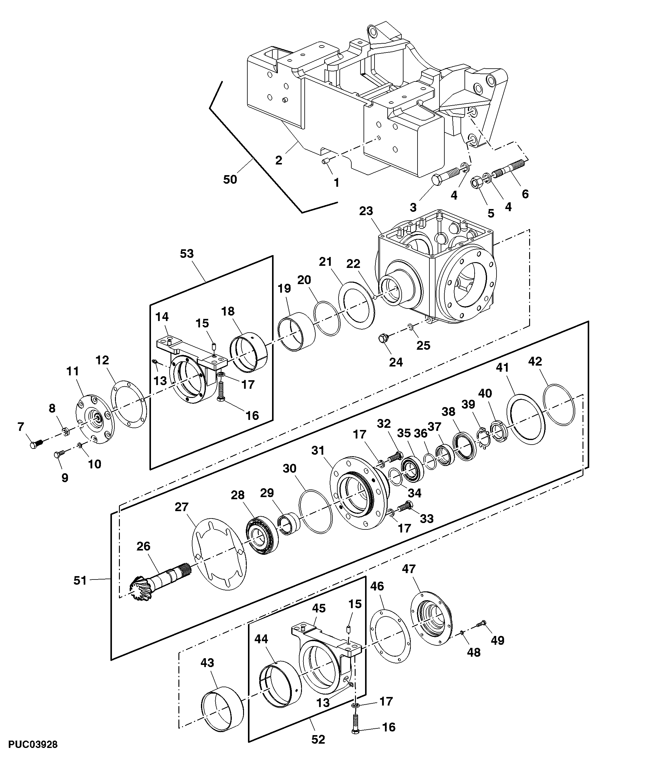 Multiple Disk Self-Locking Differential, MFWD-Axle