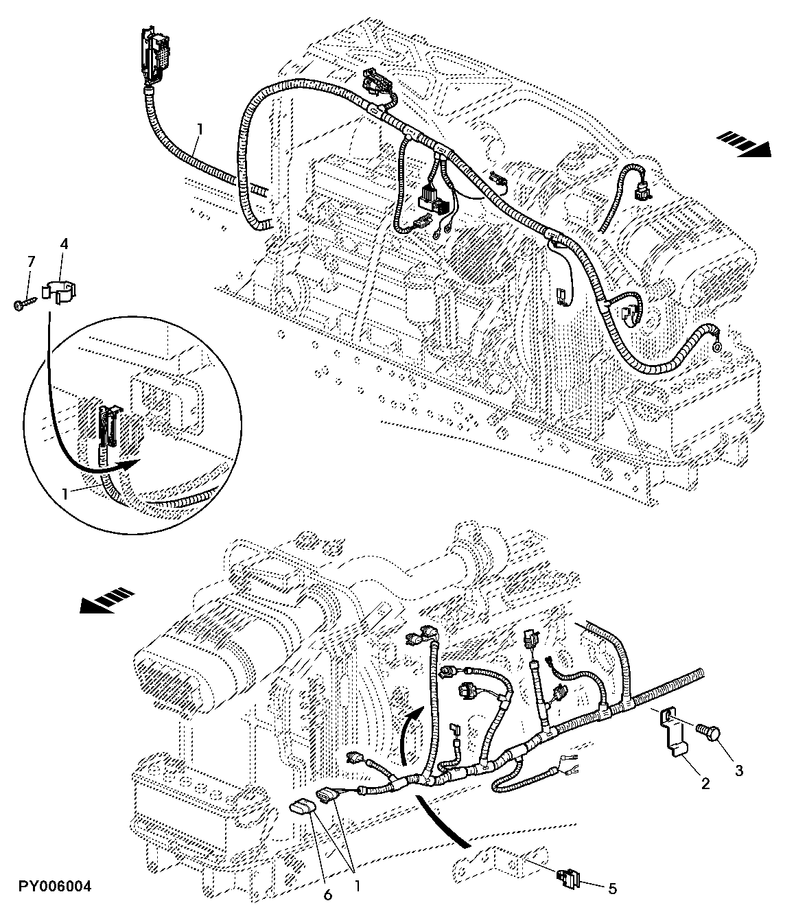 ENGINE WIRING HARNESS, WITH TIER II ENGINE (CAB)