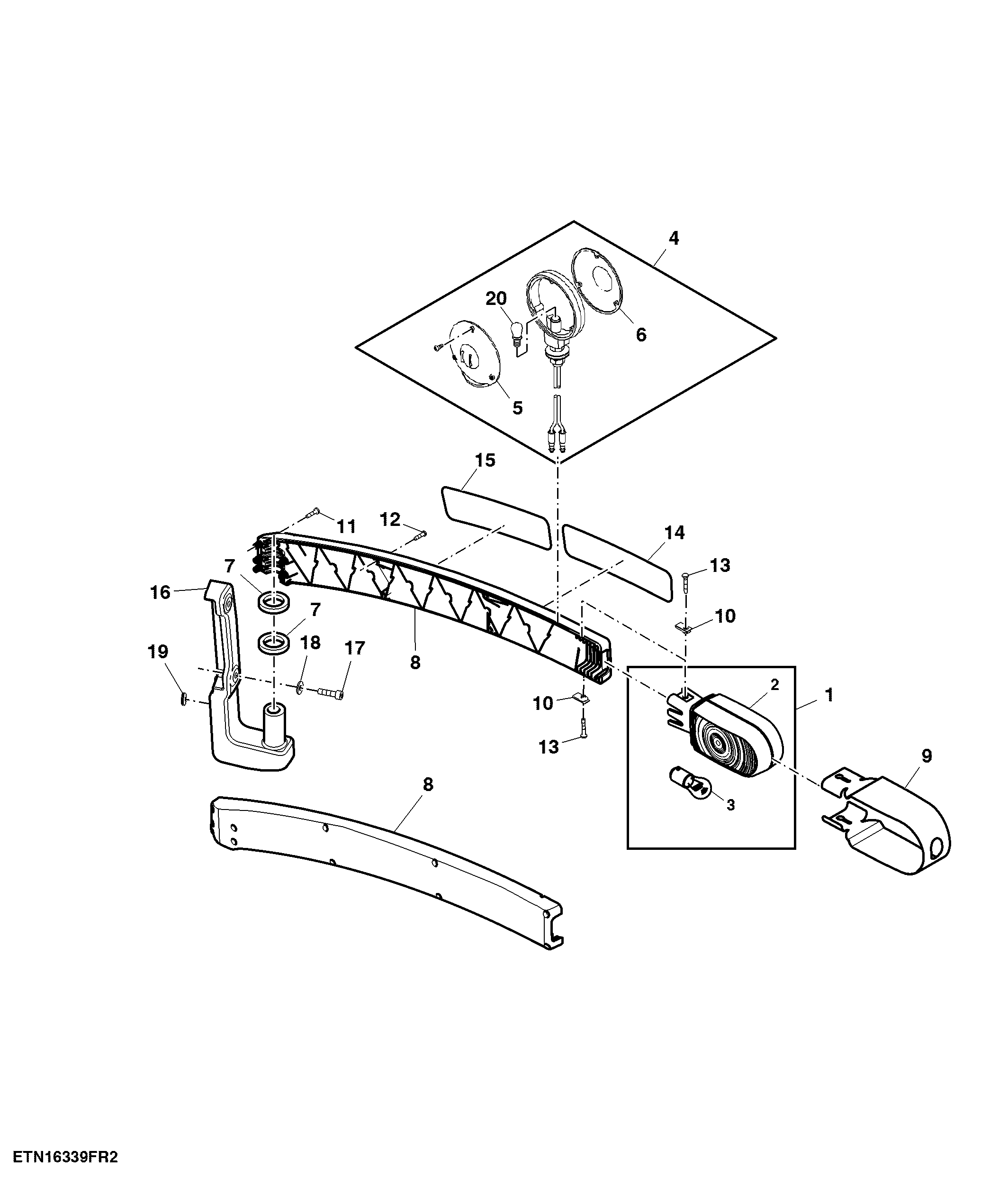 Extremity Arm, W/ Additional Warning Lights, LH Illustrated