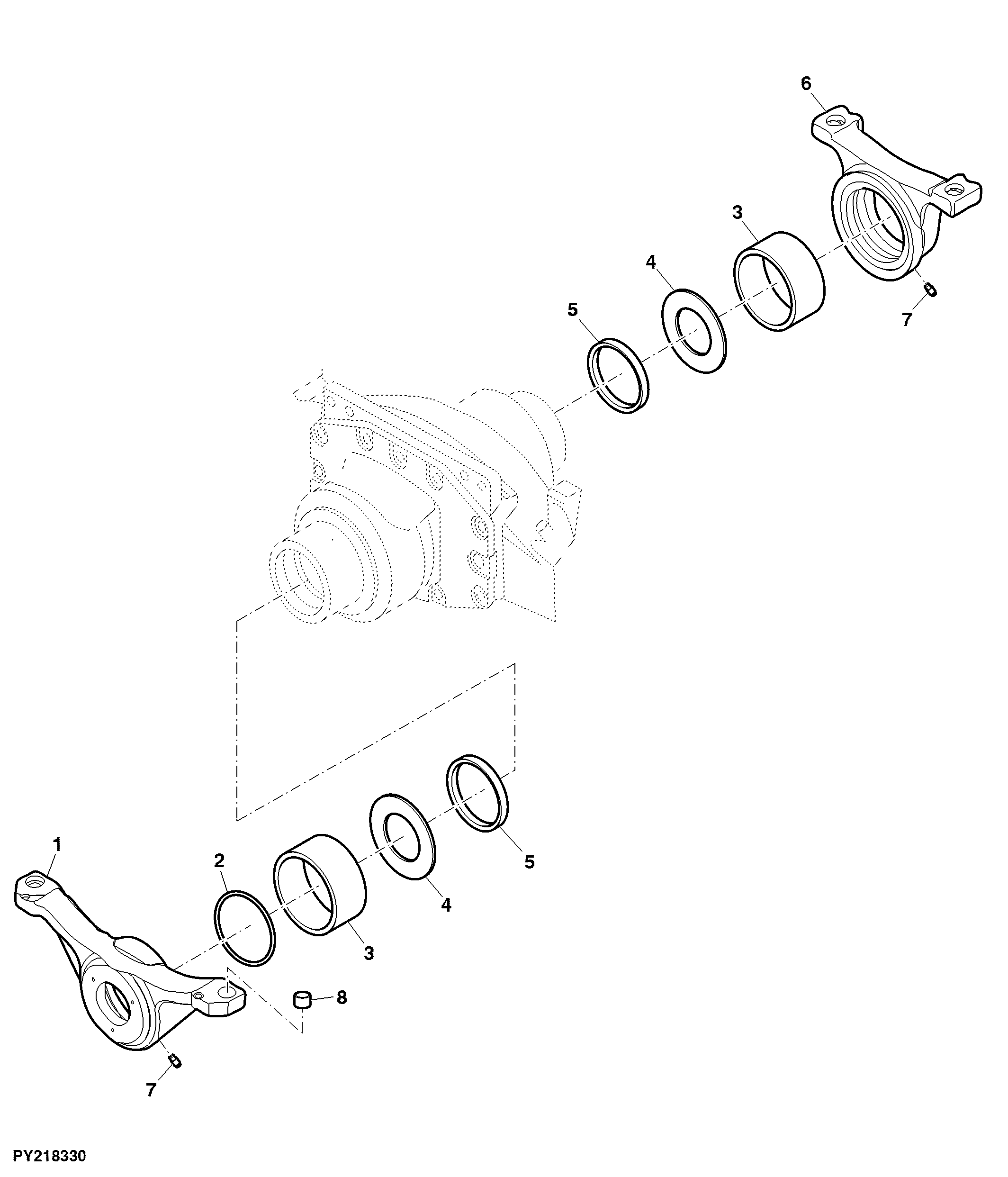 Front and Rear Support, Front Axle, MFWD, DANA