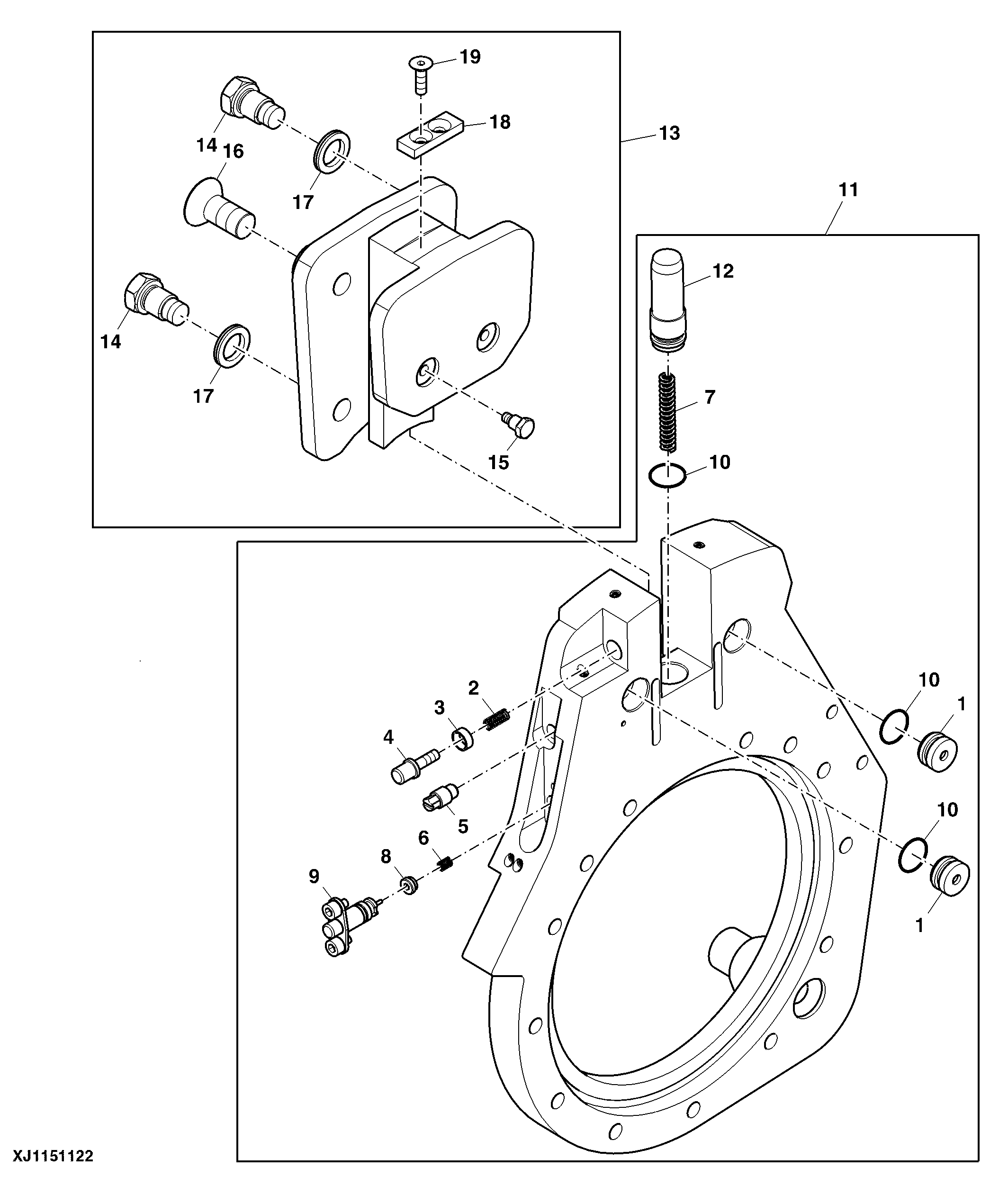 3/4 Main-saw Auto-tension Unit - Swing-arm Assembly (000031 - 000079)