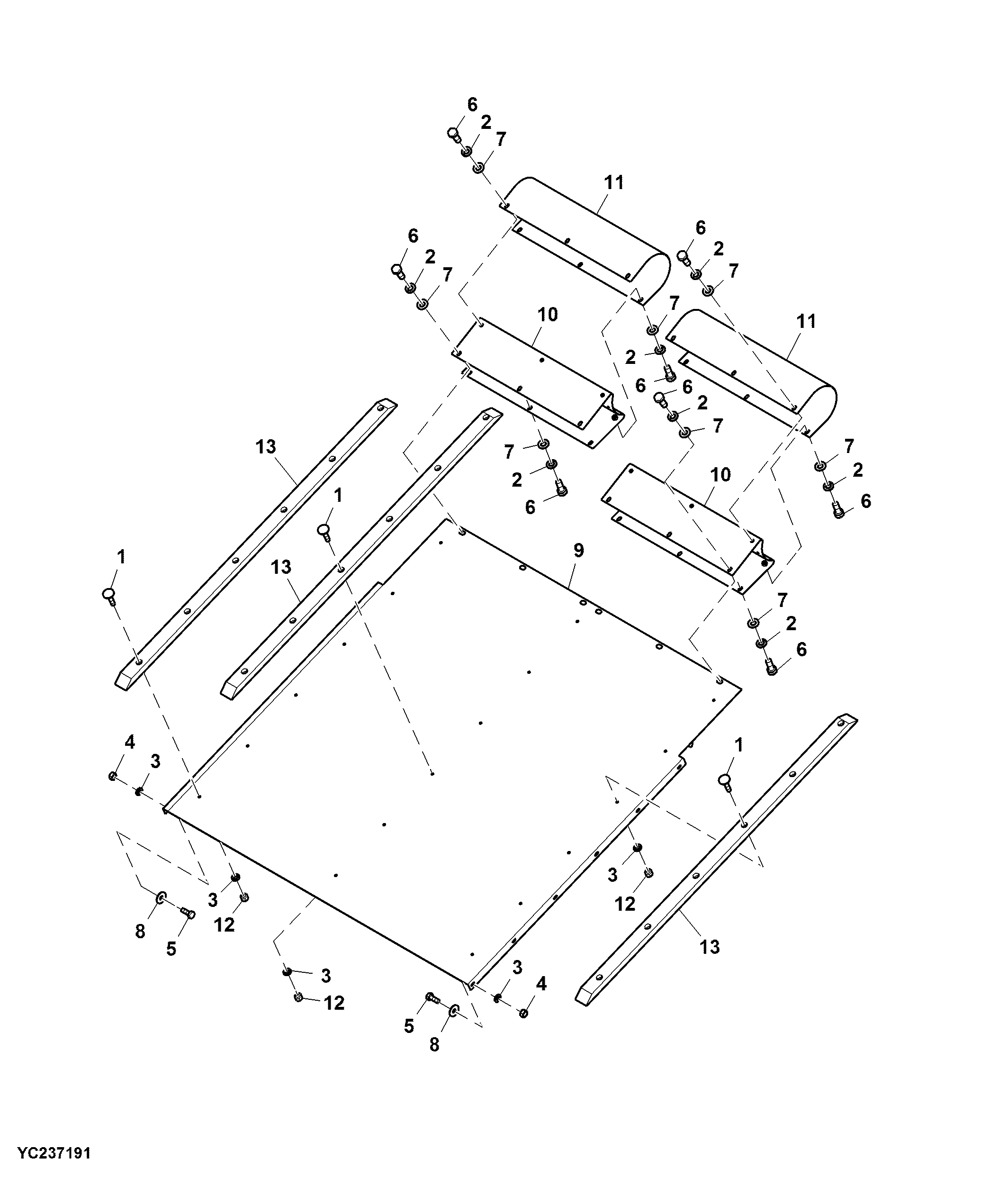 Return Shields, Feeder Conveyor Long ( - 100019)