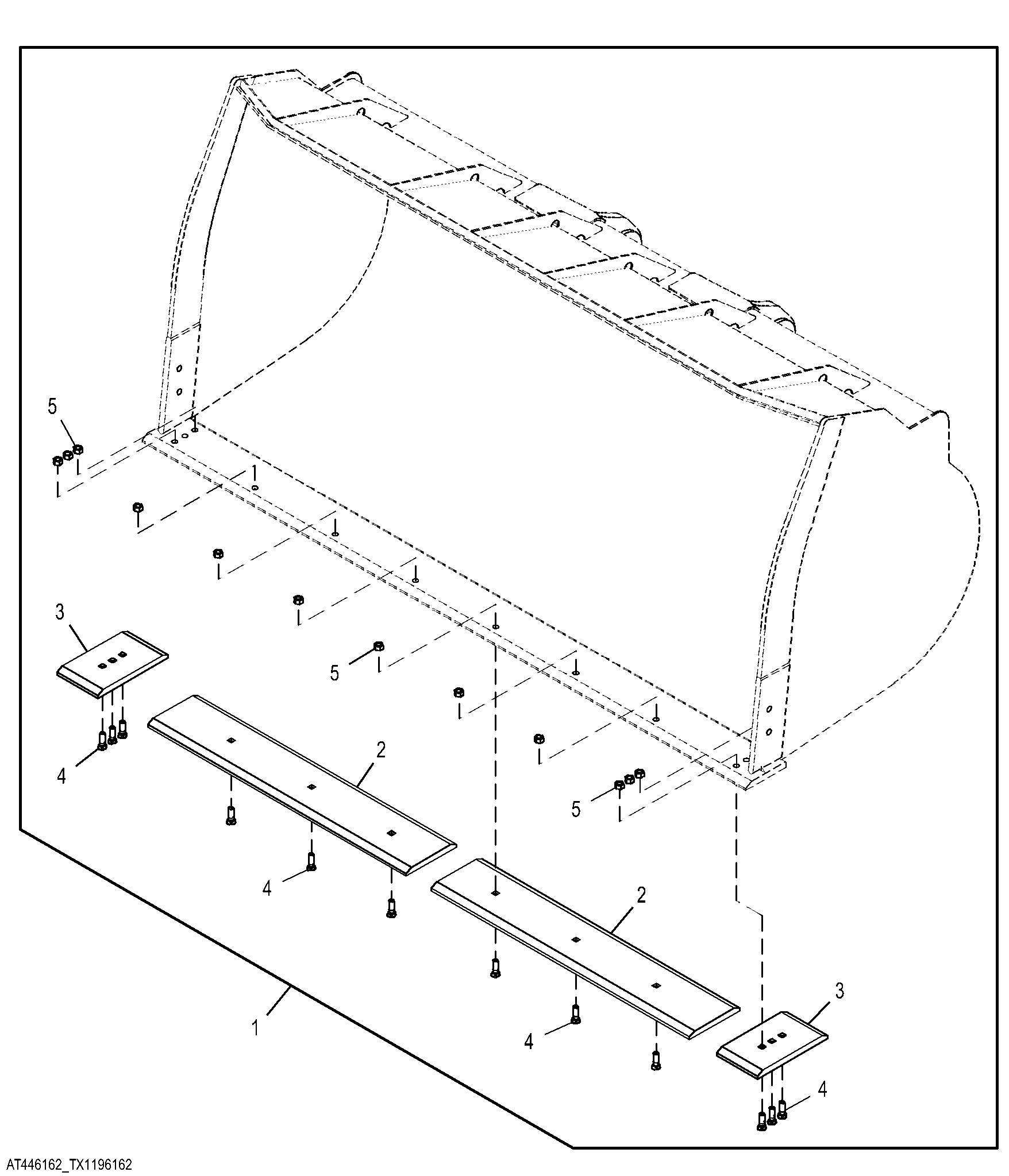 Auxiliary Cutting Edge for Light Material Bucket 305 cm (120 in.)
