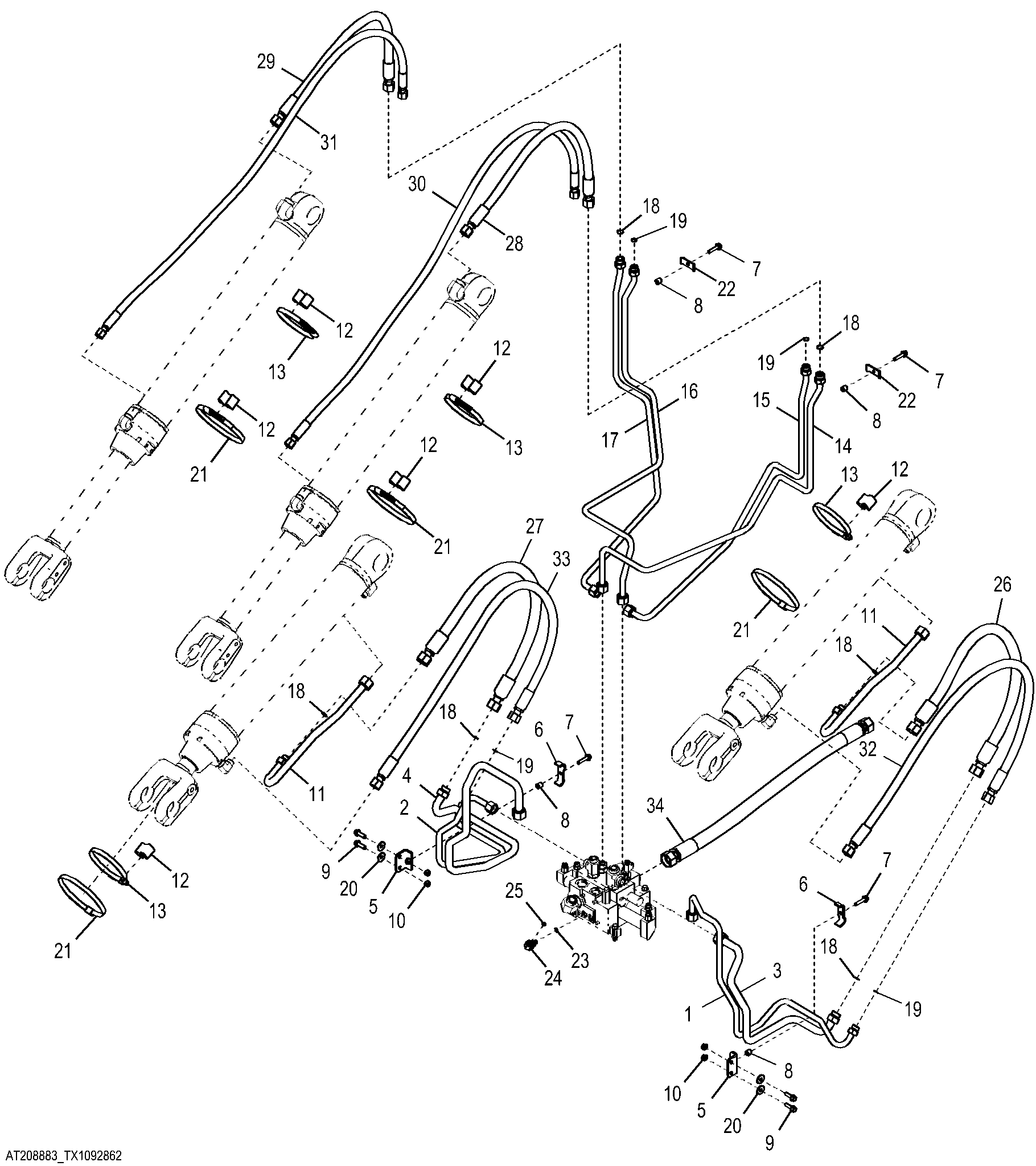 Boom and Bucket Cylinder Hydraulics (For Use With Tool Carrier or Log Loader) (568712 - )