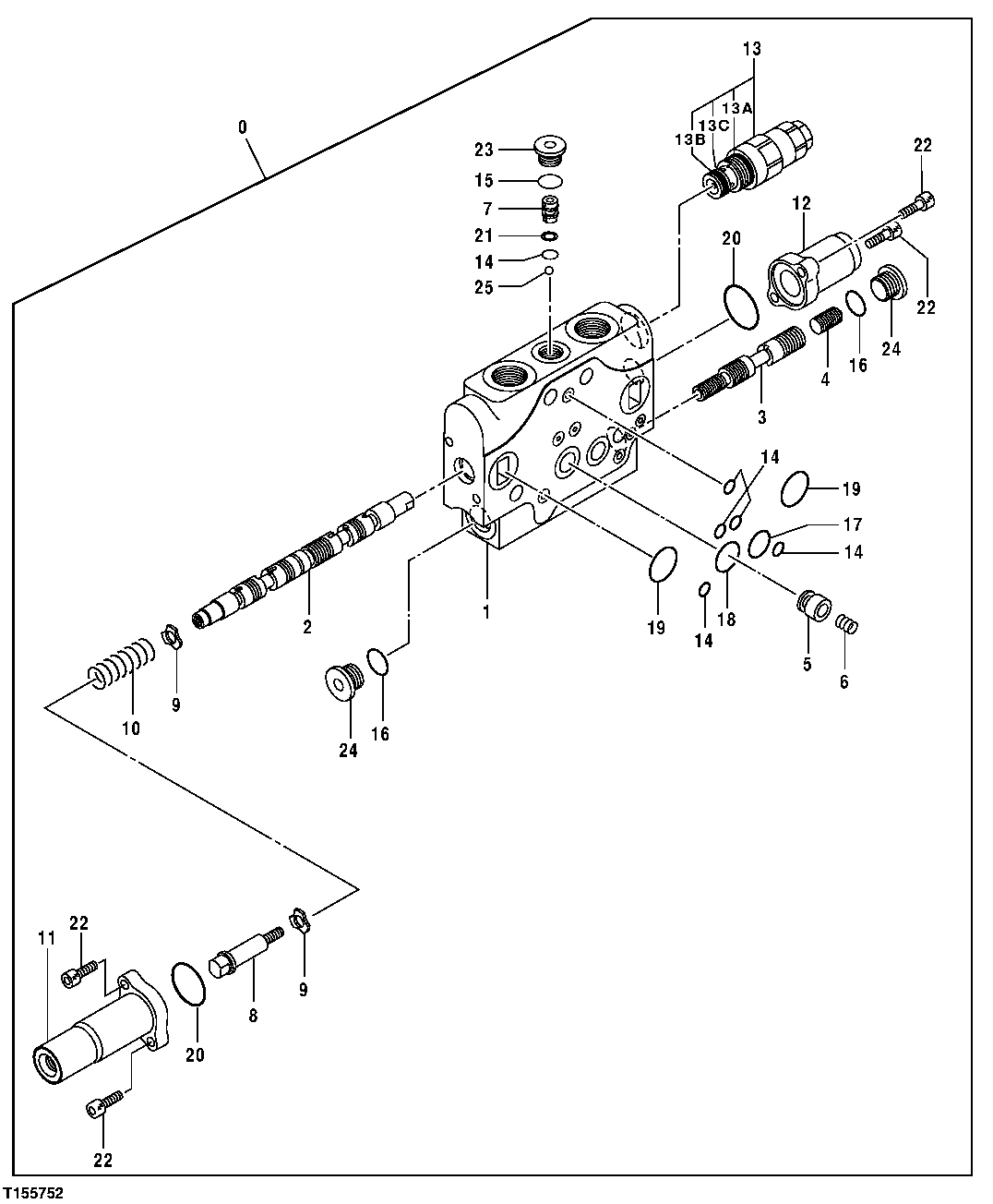 Main Control Valve Components - Boom Swing Section