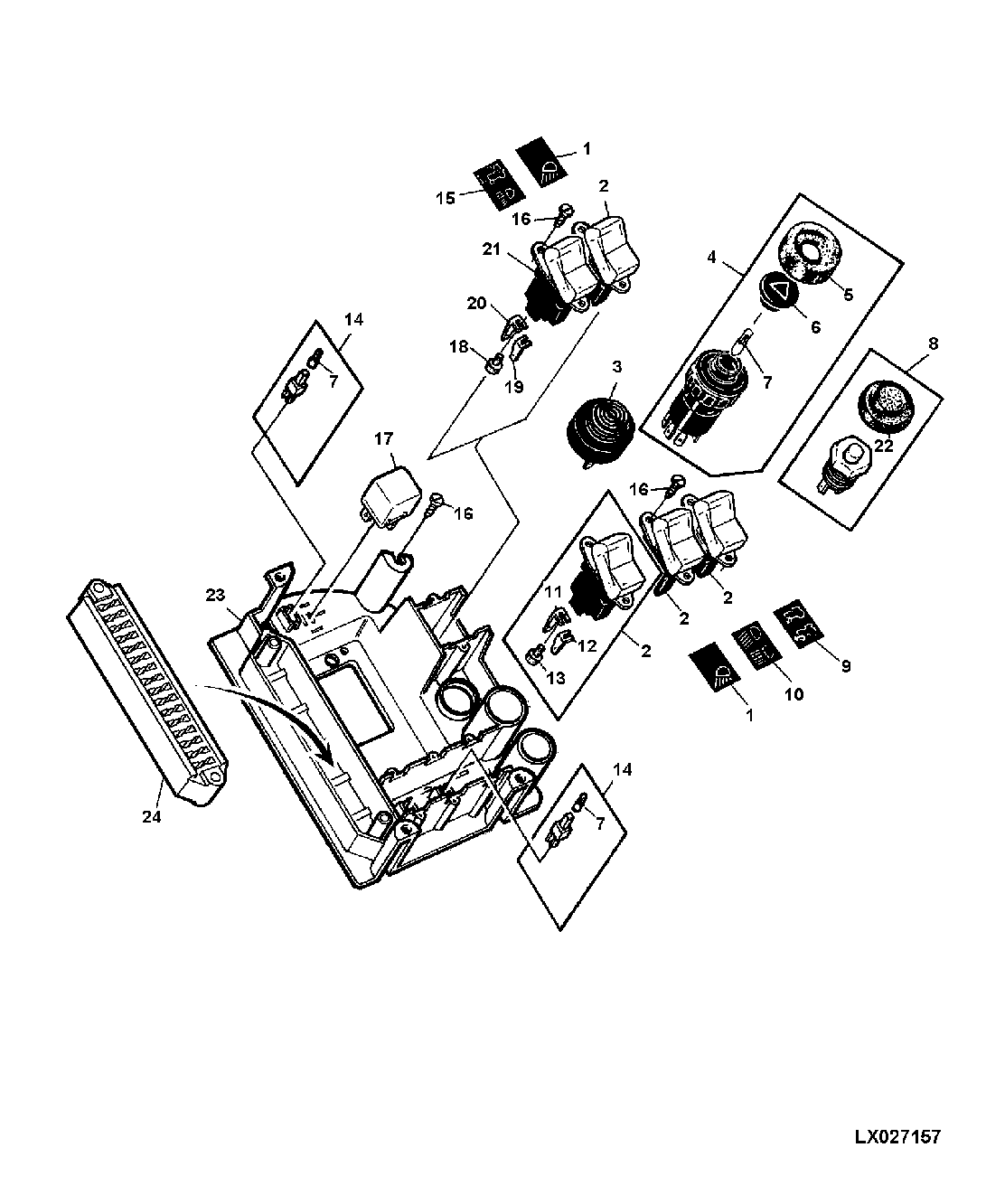 ATTACHING PARTS, DASH RH, WITH DIGITAL SPEED-HOUR METER
