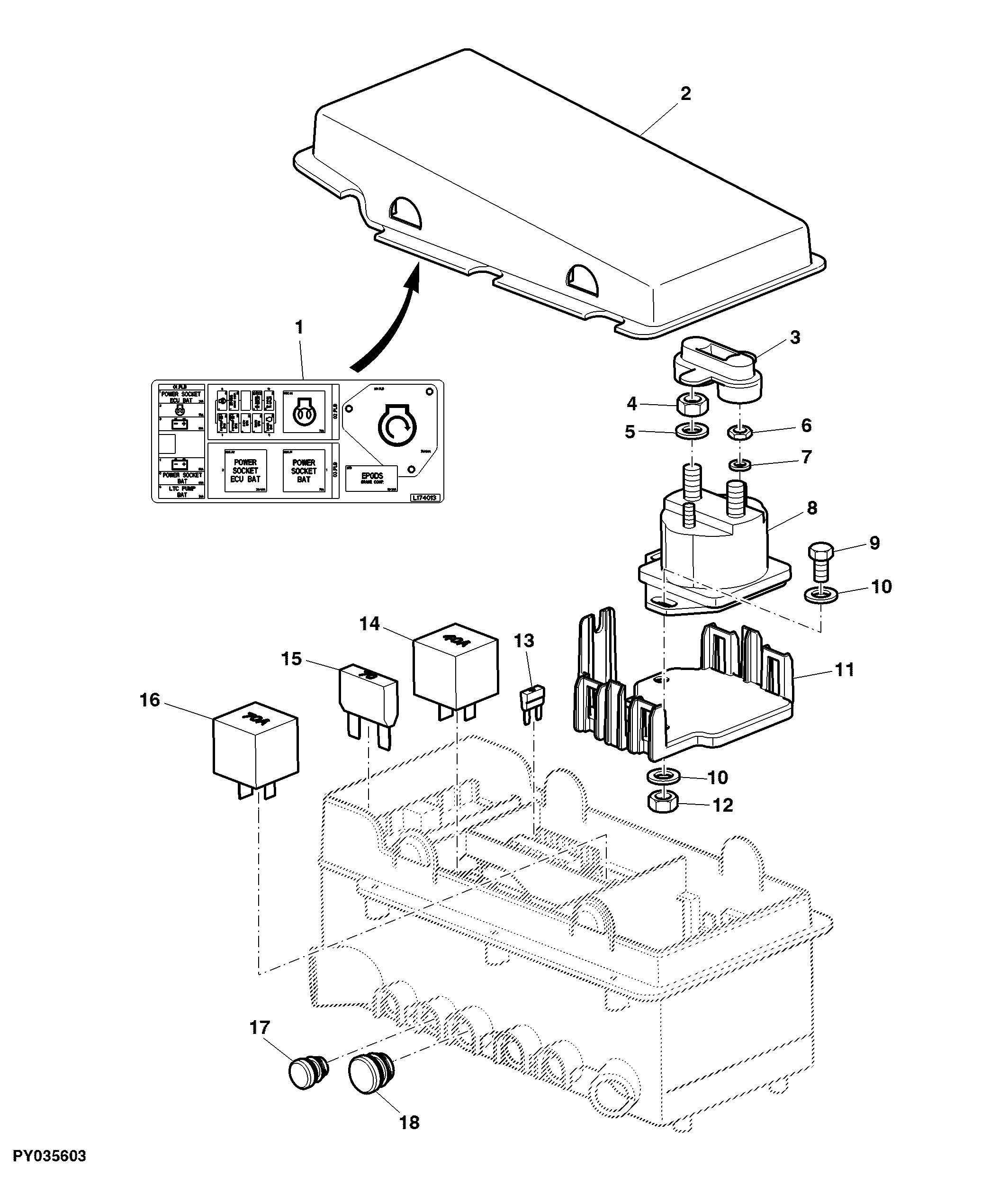 FUSES, RELAYS, LABEL FOR POWER SUPPLY HARNESS