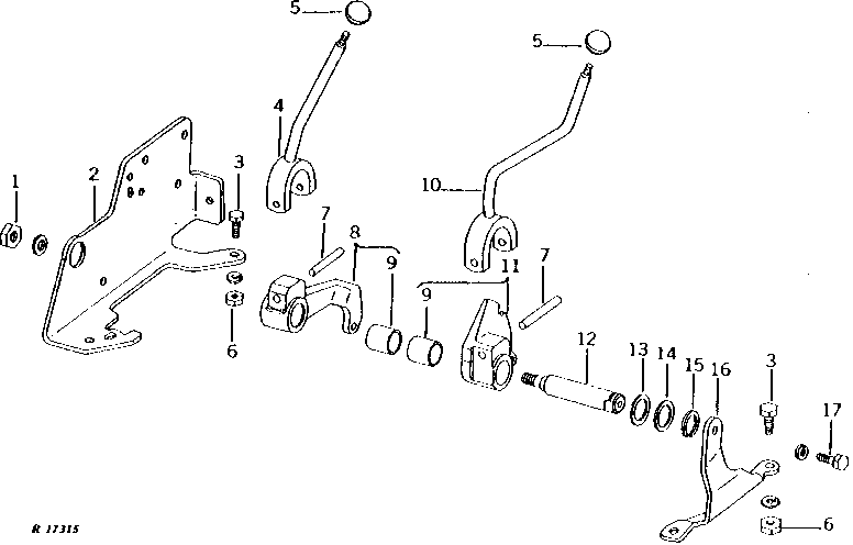 TRANSMISSION SHIFTER CONTROL LEVERS AND ARMS