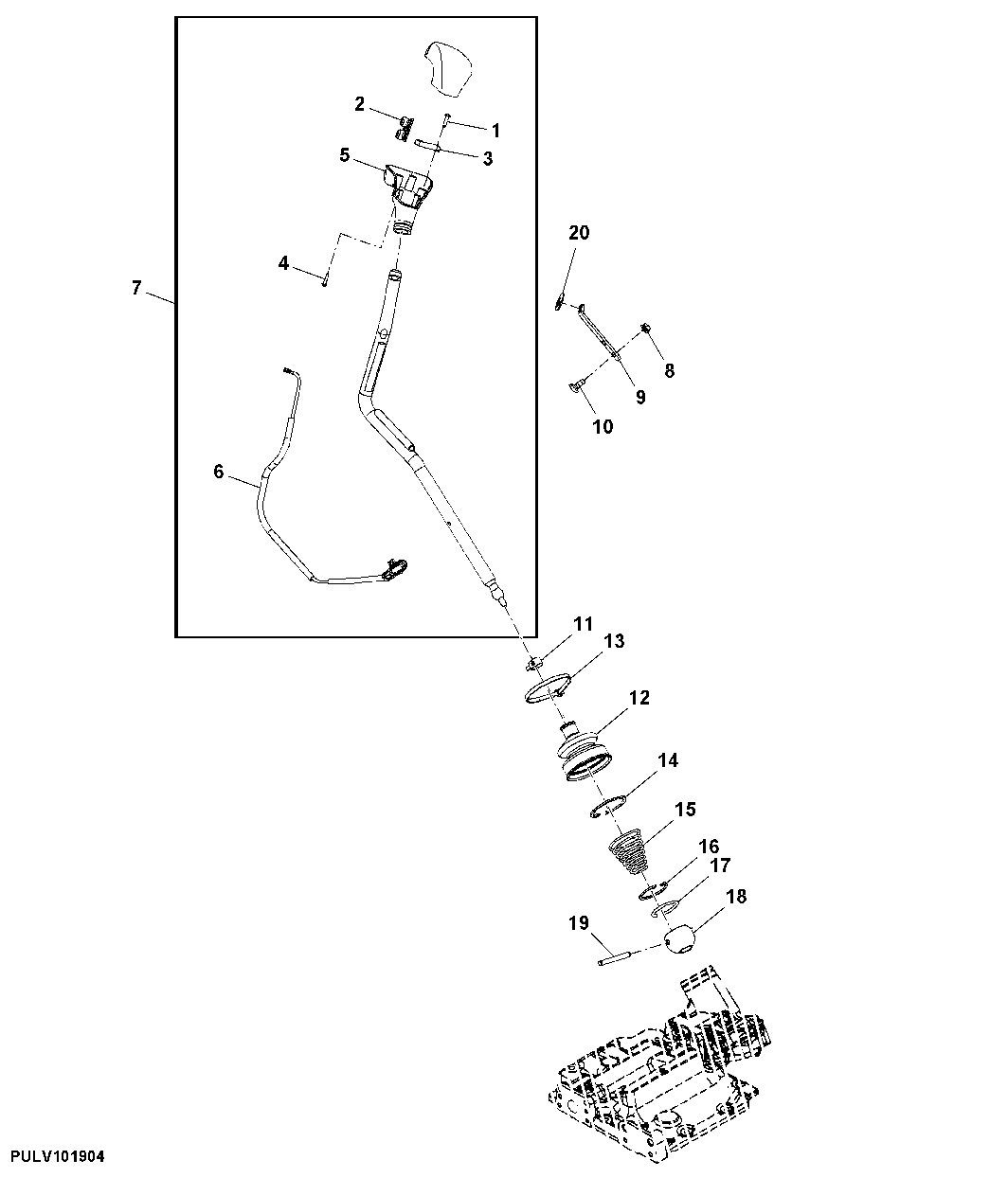 GEAR SHIFT LEVER (WITH ELECTRO-HYDRAULIC HI/LO) (STRADDLE MOUNT)
