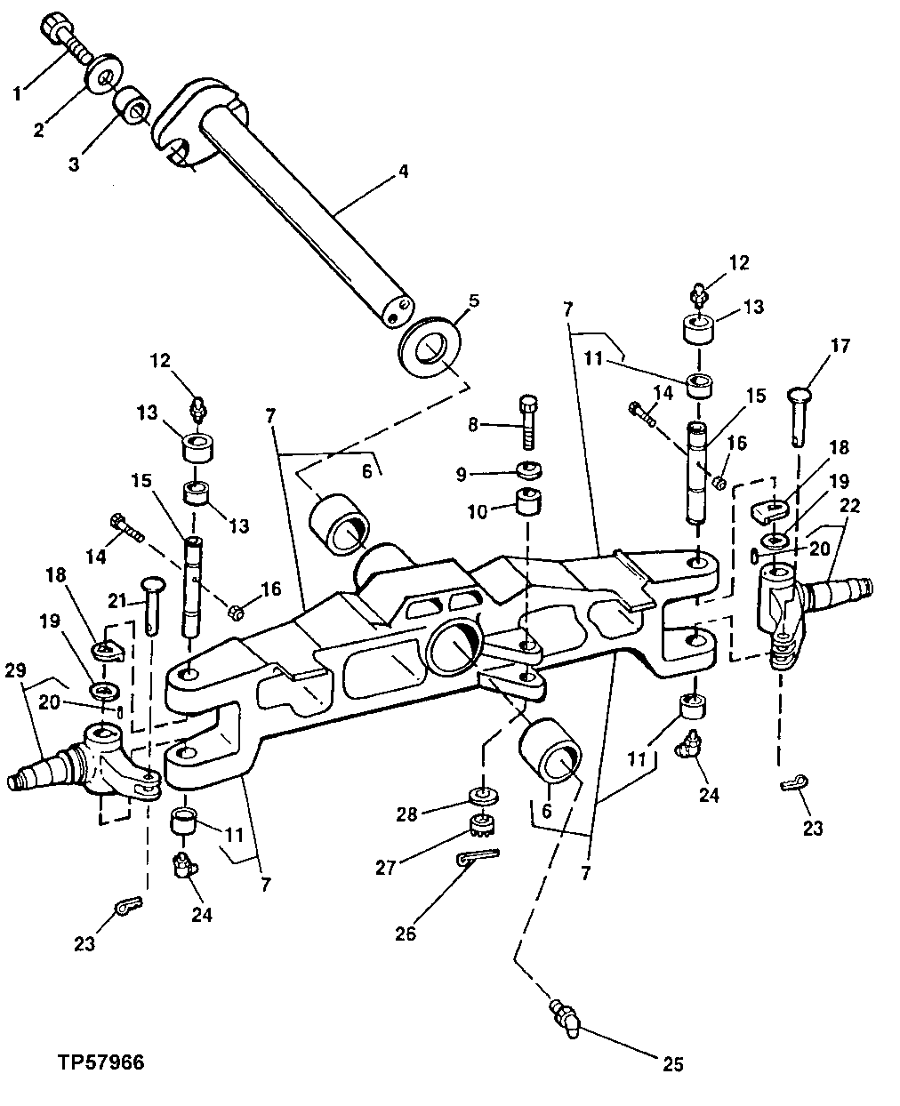 Front Axle, Spindle And Knuckle Assembly (W/O MFWD) ( - 911131)