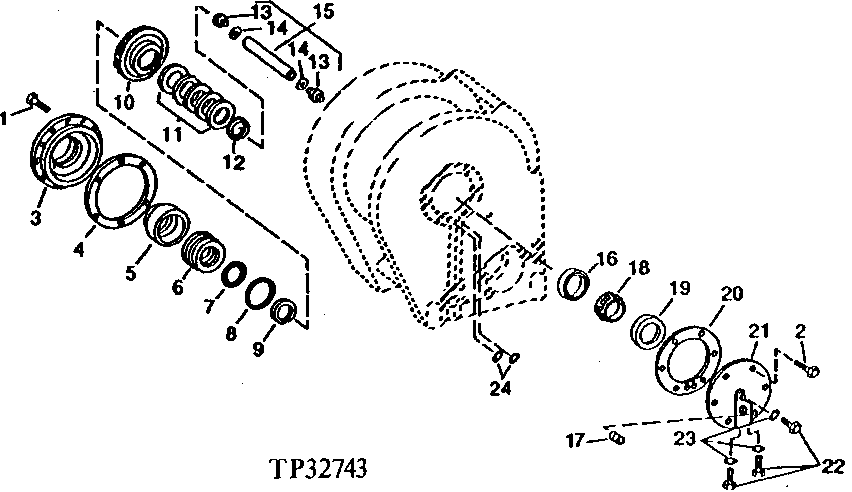 WINCH FREE SPOOL PISTON AND BEARINGS (MODEL 6000 WINCH)