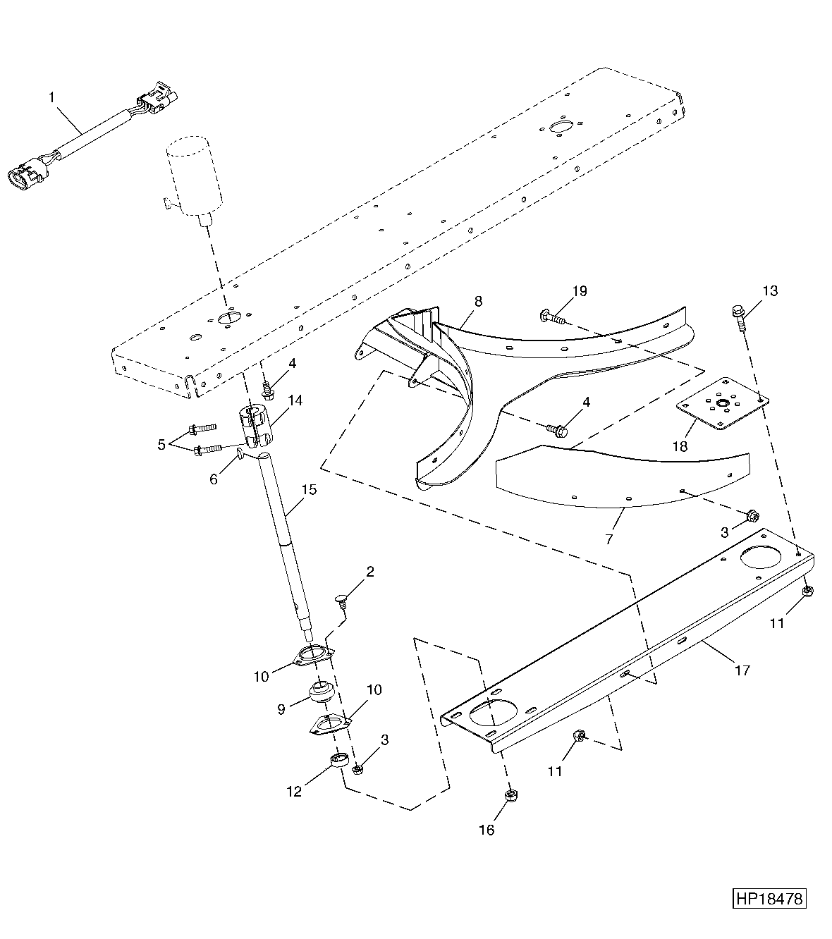 Straw Spreader Wiring Harness and Shroud Frame