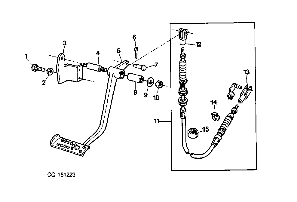 PIEZAS DEL ACCIONAMIENTO DEL EMBRAGUE, PEDAL E CABLE