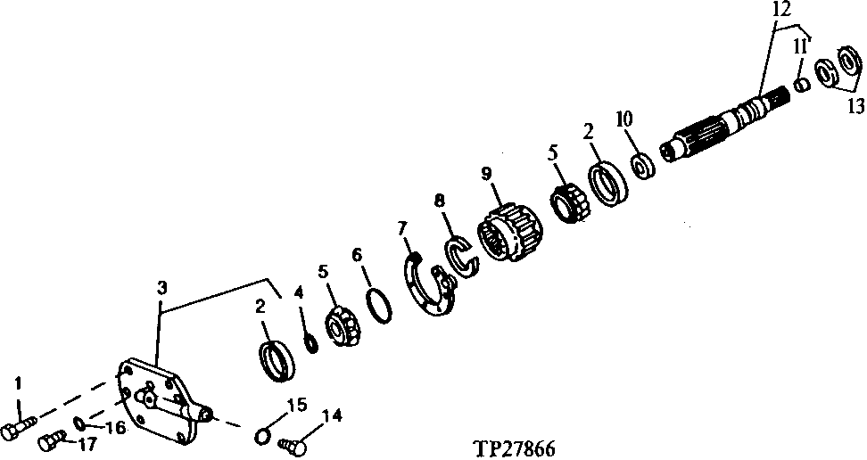 Reduction Gear, Shaft and Bearings ( - 872328)