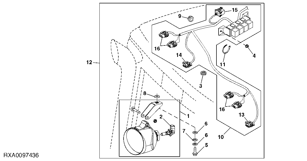 Front Cab Roof Work Lamp (Inner) (Field Installation Kit)