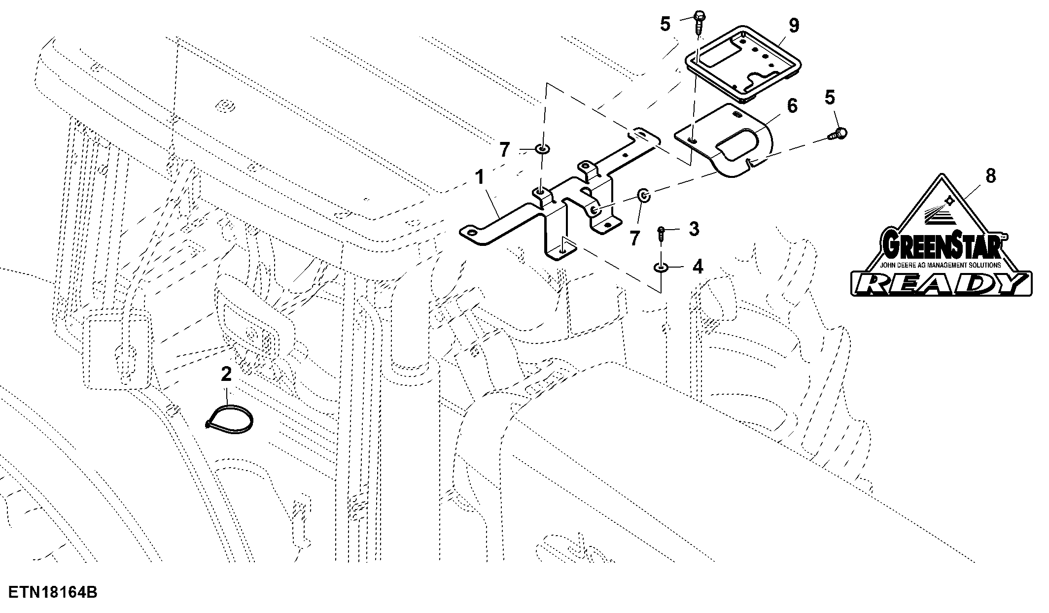 Mounting Parts, GPS AutoTrac™, W/ Deluxe Shroud