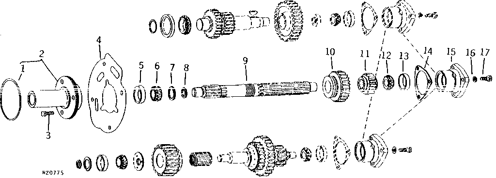 TRANSMISSION INPUT SHAFT, GEARS, AND BEARINGS